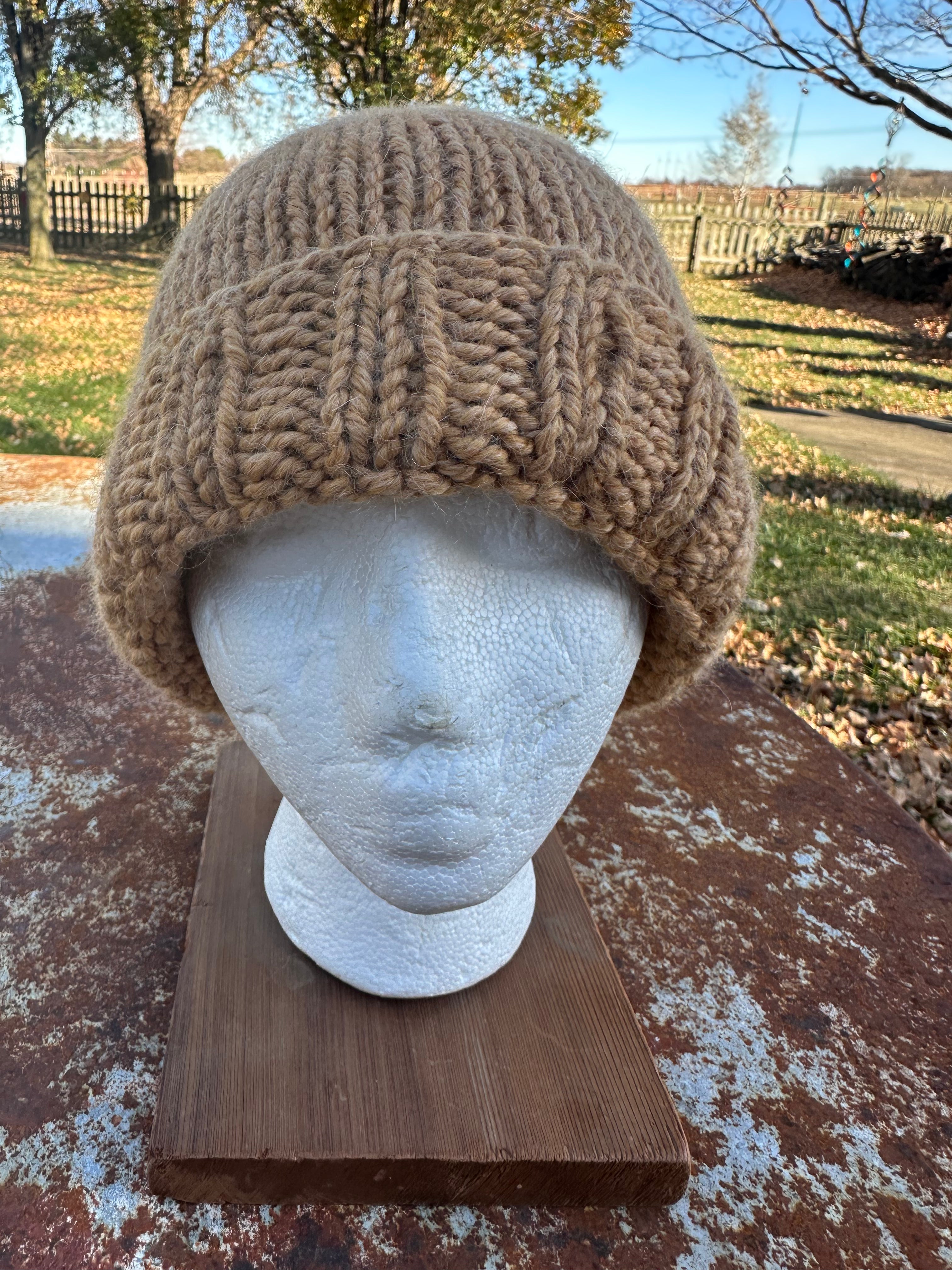 Chunky 100% Alpaca, hand knit winter hat, hand knit.
