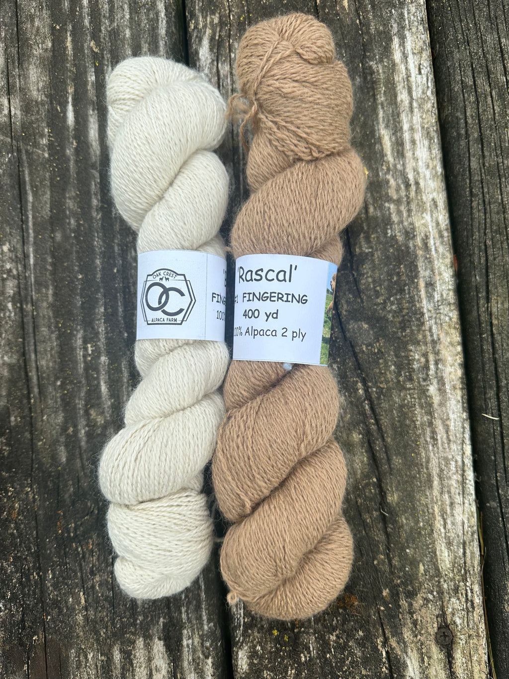 400 yd of fingering weight 100% USA Alpaca, Natural Color,  undyed