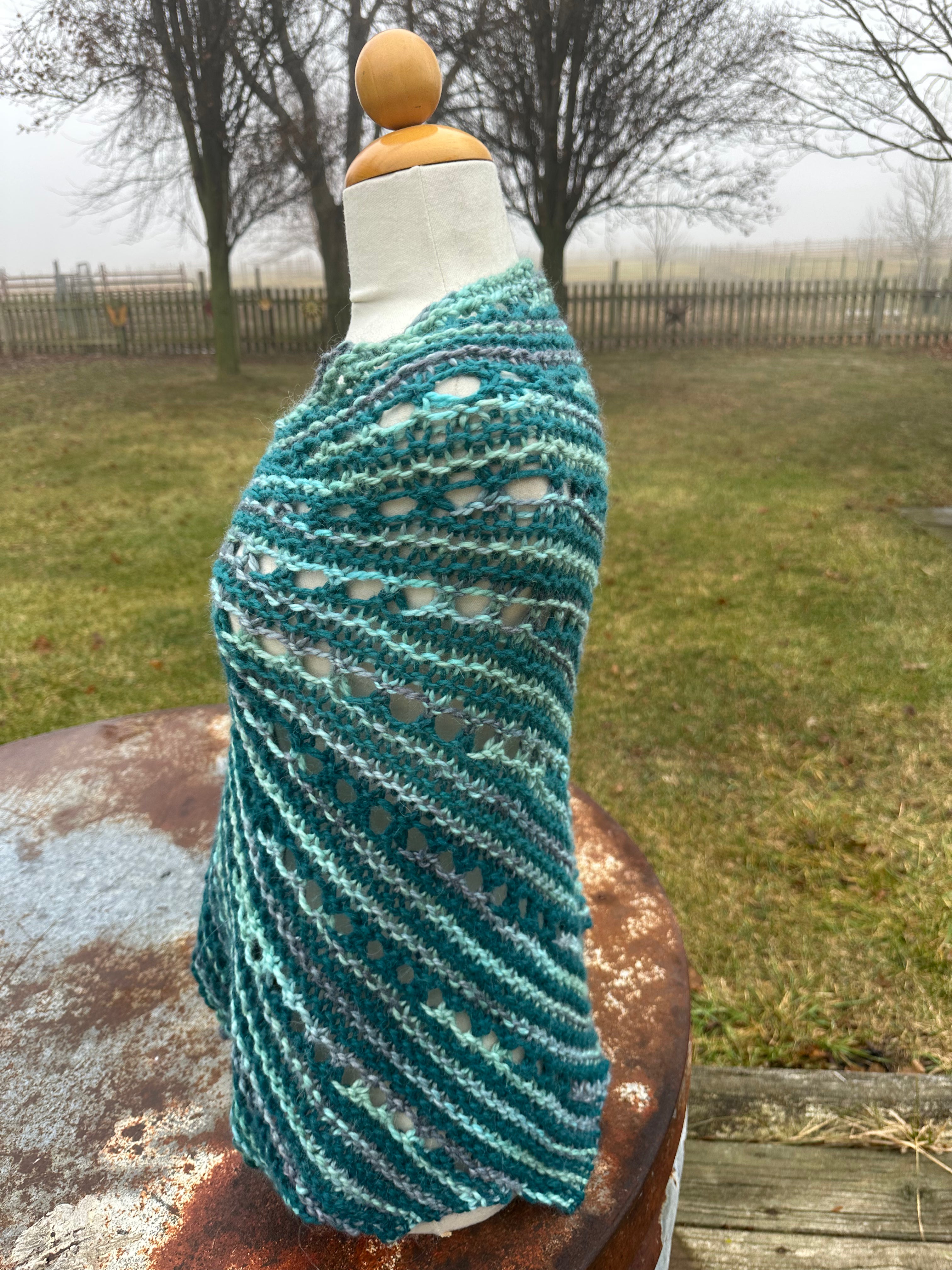 Hand knit Alpaca shawl. Luxury.