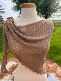 Hand knit 100% Alpaca beaded lace shawl. Luxury.