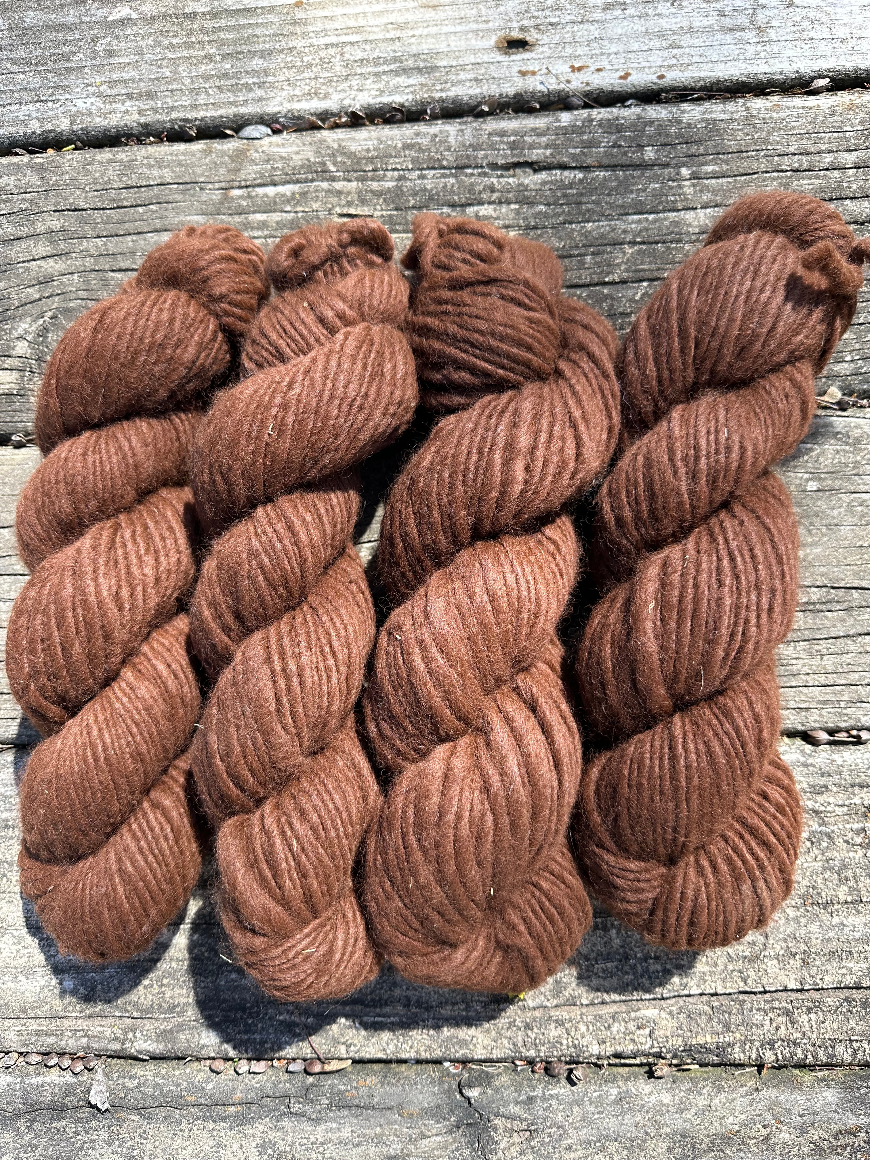 Super Bulky 100% USA Alpaca Lopi style yarn, 80 or 100 yd, 1 ply, from our alpacas. Natural Color,  undyed
