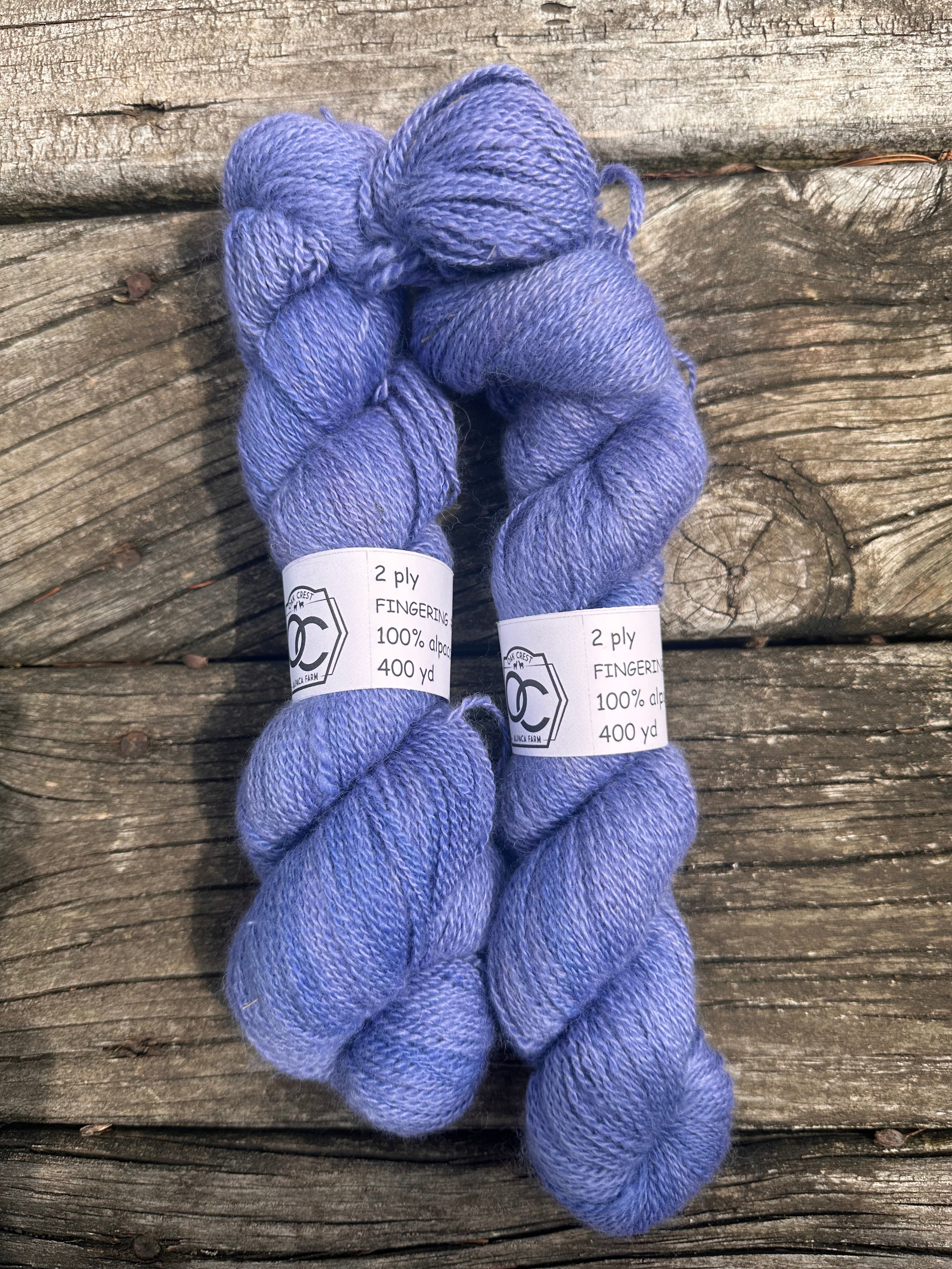 400 yd 100% American Alpaca, fingering weight, hand dyed