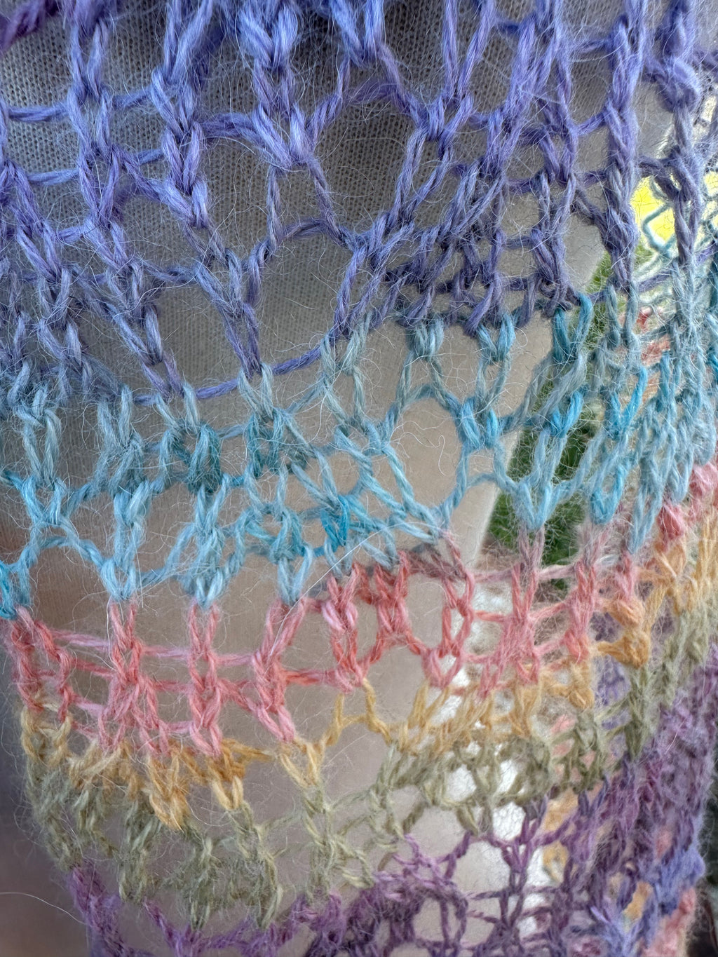 Lacey Alpaca scarf. Hand knit.