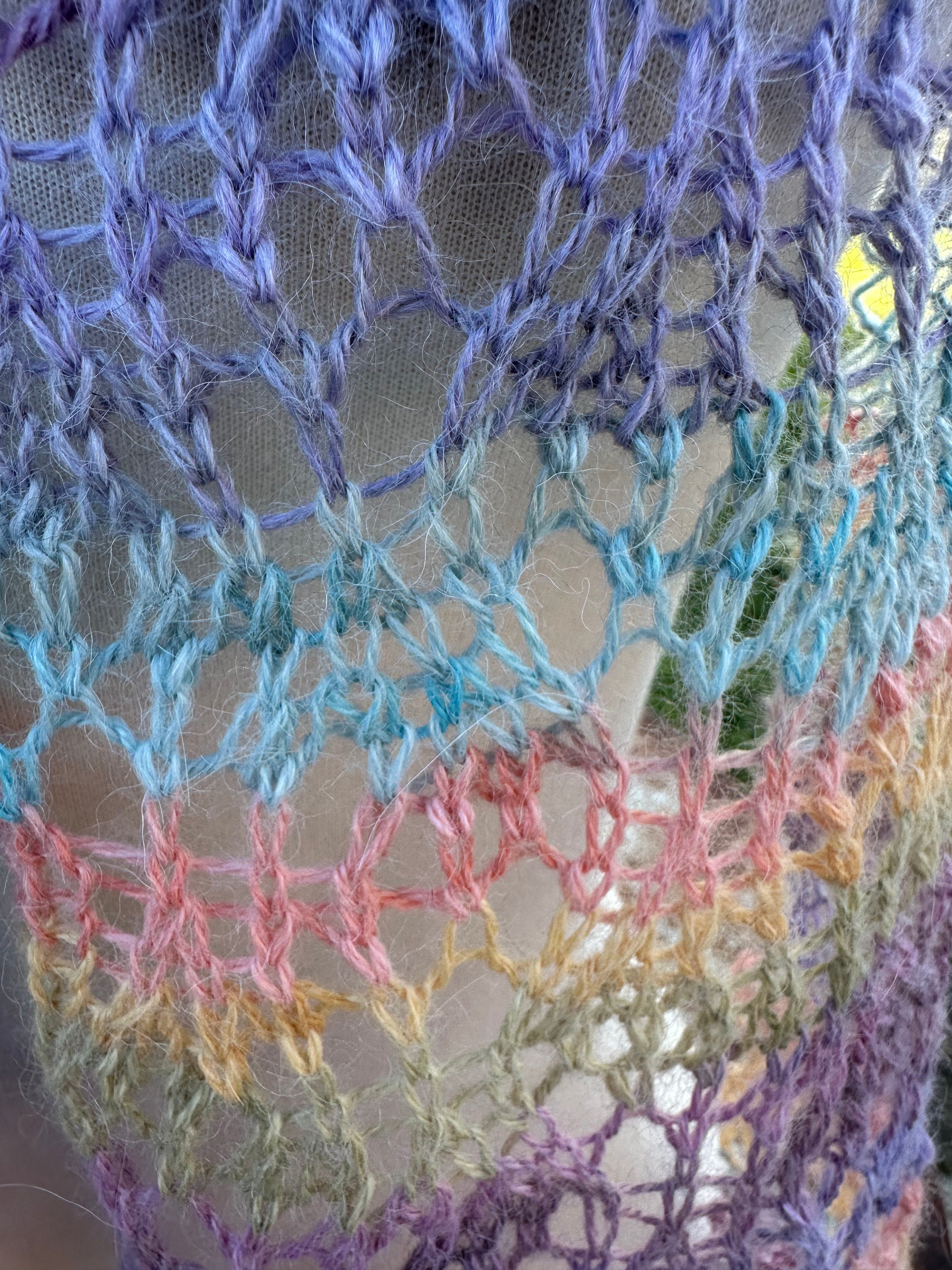 Lacey Alpaca scarf. Hand knit.
