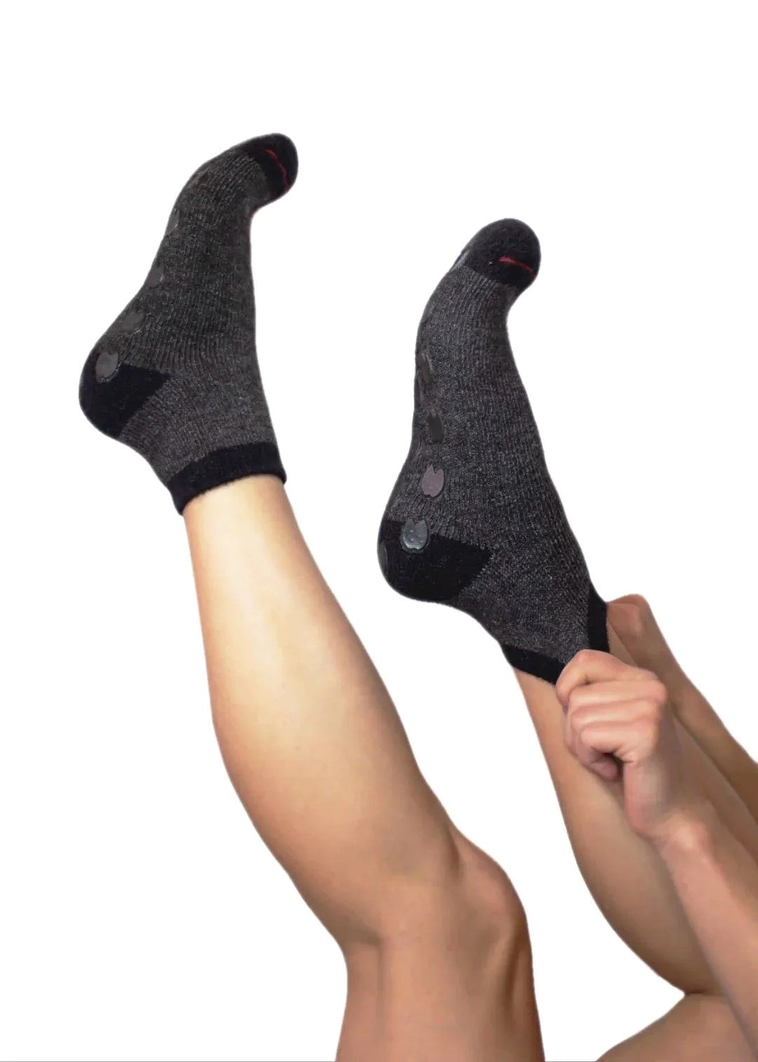 "AlpacaTrax" Gripper Slipper Alpaca Sock Black image 0