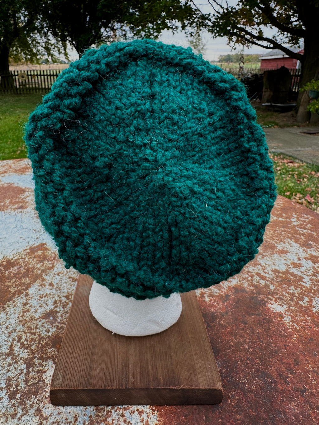 Alpaca/Cotton  textured chunky  hat. Hand knit. Natural Fiber.