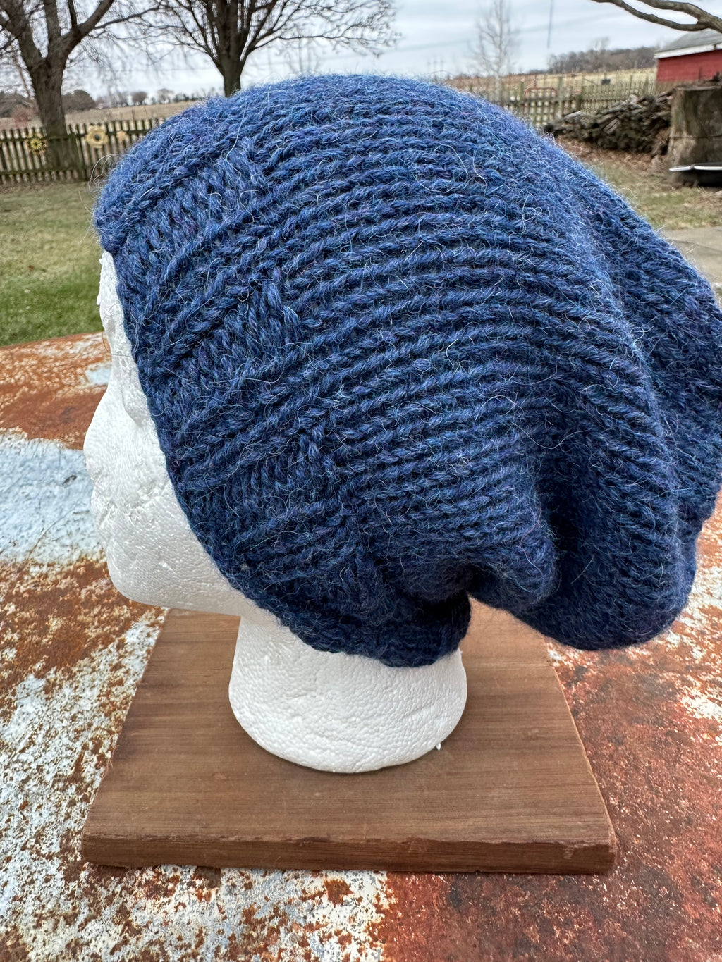 Chunky 100% Alpaca, hand knit winter hat.