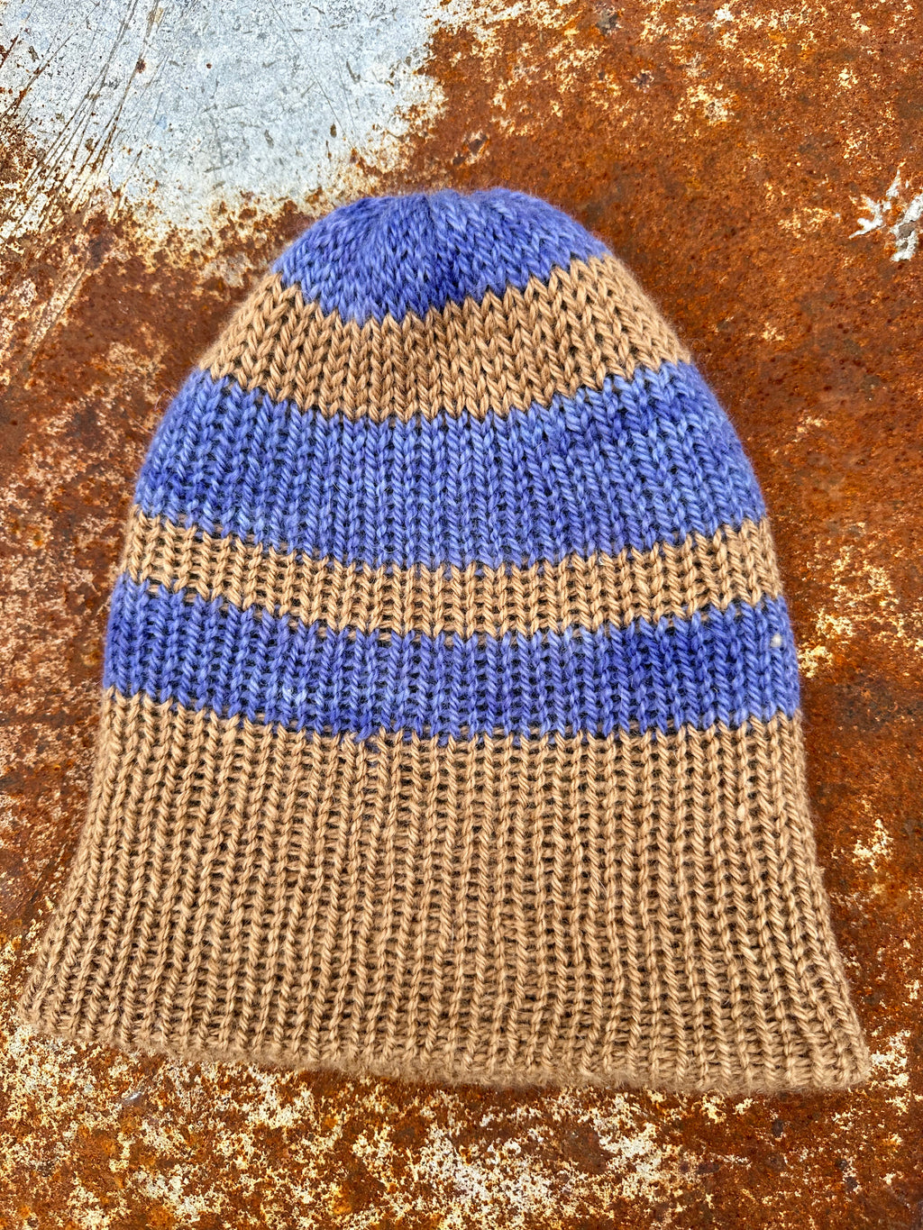 English Double knit 100% Alpaca hat with fold over brim. Reversible. 3 colors.