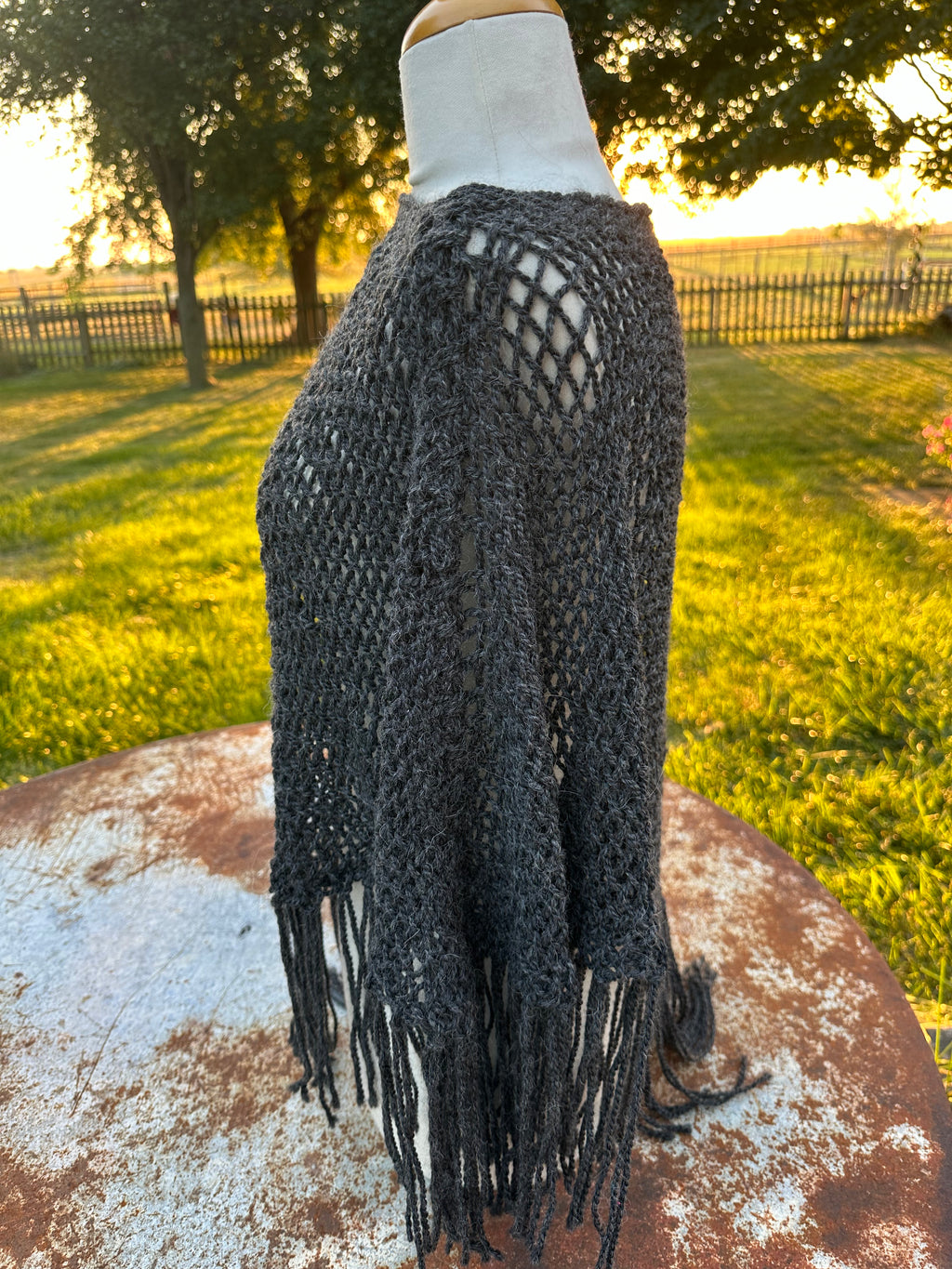Hand Woven Alpaca Poncho. One Size Fits All.
