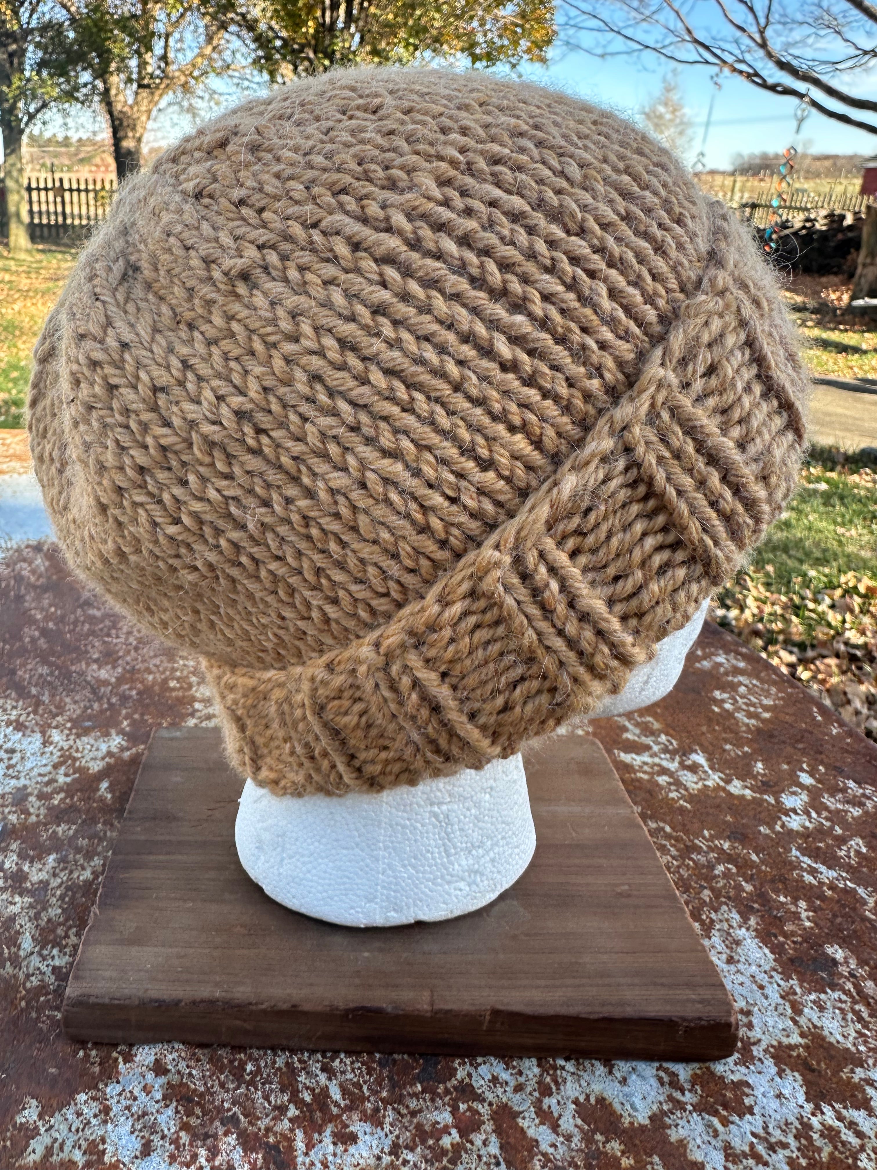 Chunky 100% Alpaca, hand knit winter hat, hand knit.
