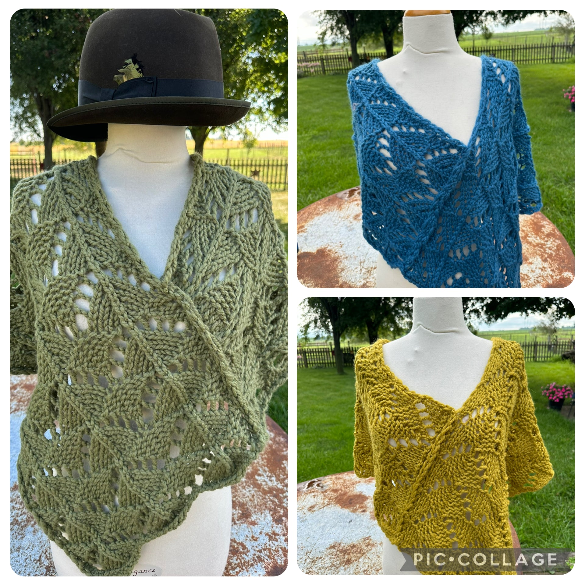 Hand knit Llama poncho/wrap. One size fits all.