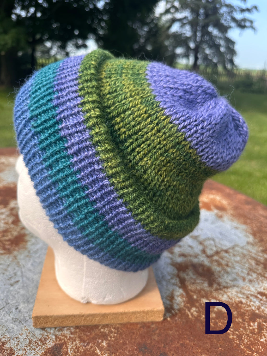 Thick Reversible English Double knit Alpaca hat with fold over brim