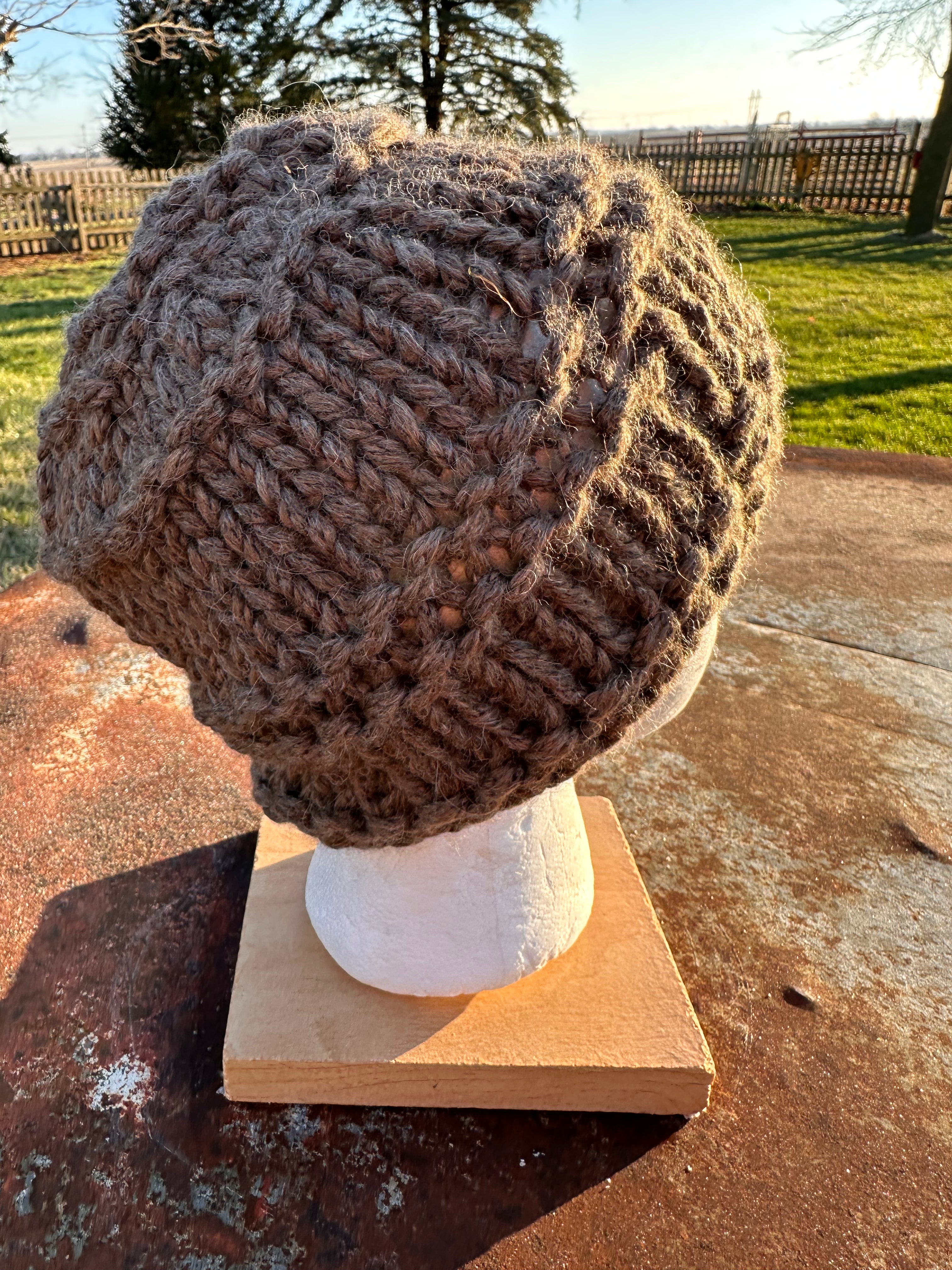 100% Alpaca Chunky hat. Hand knit.