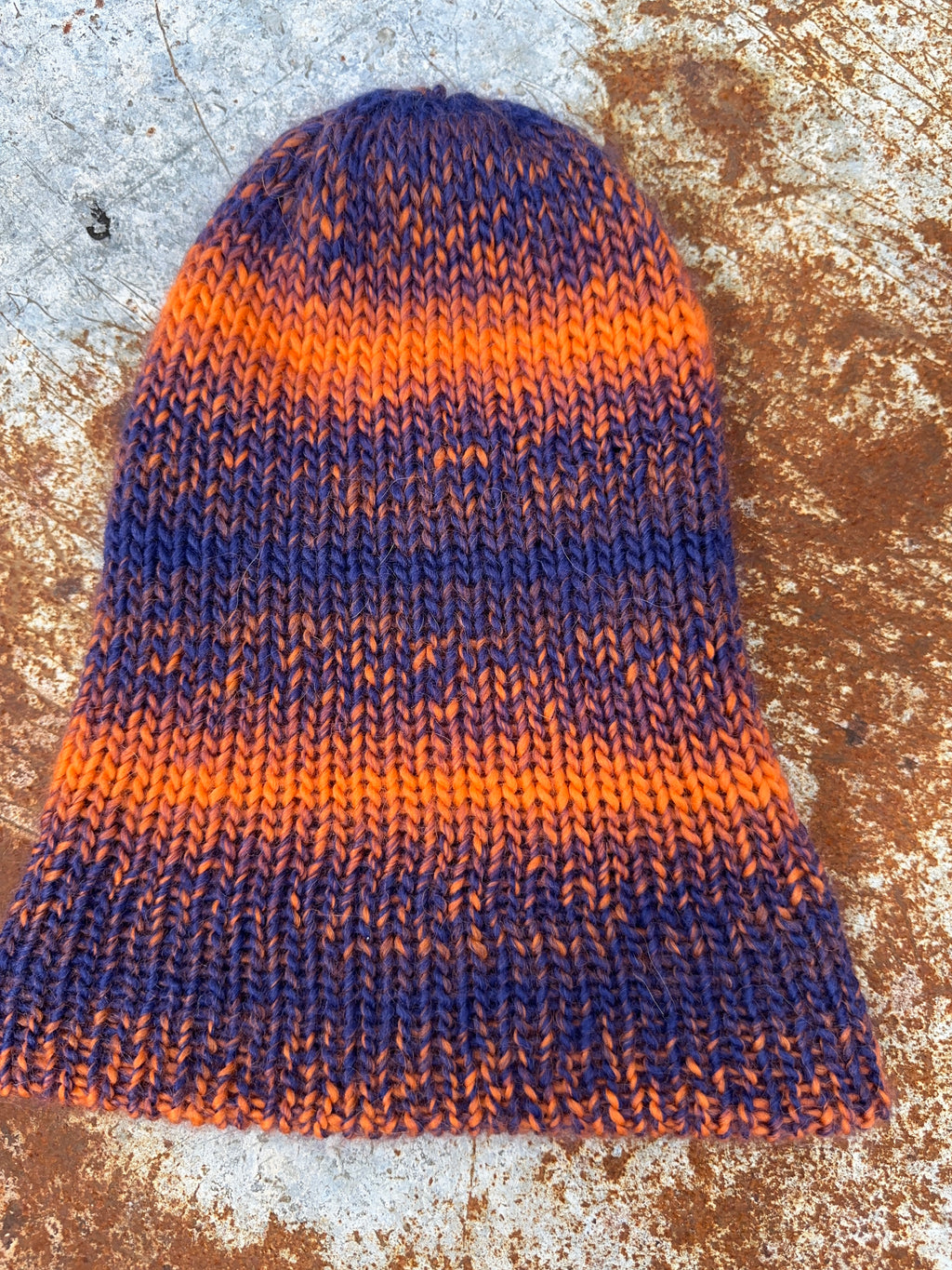 Double knit Alpaca hat with fold over brim
