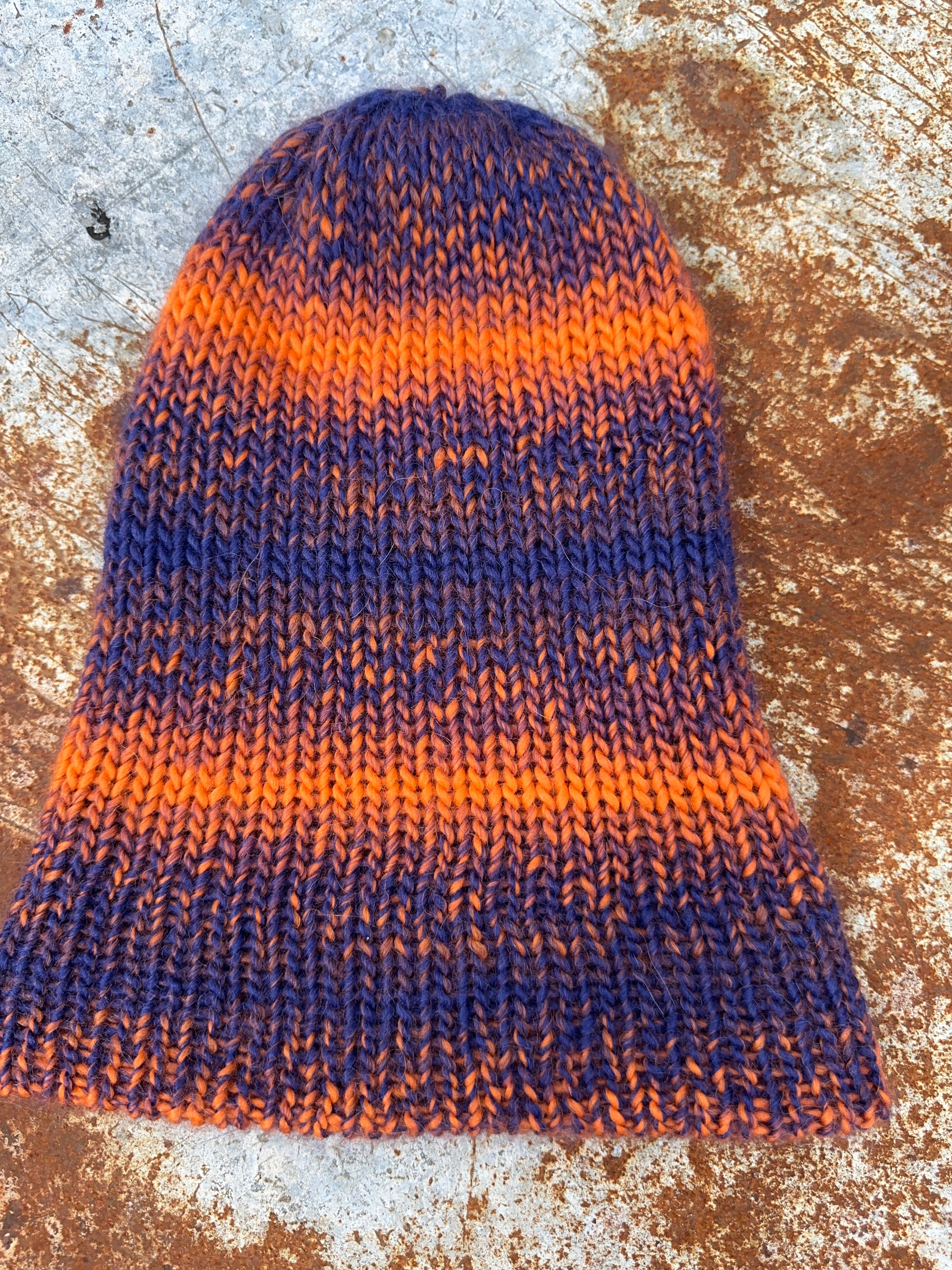 Double knit Alpaca hat with fold over brim