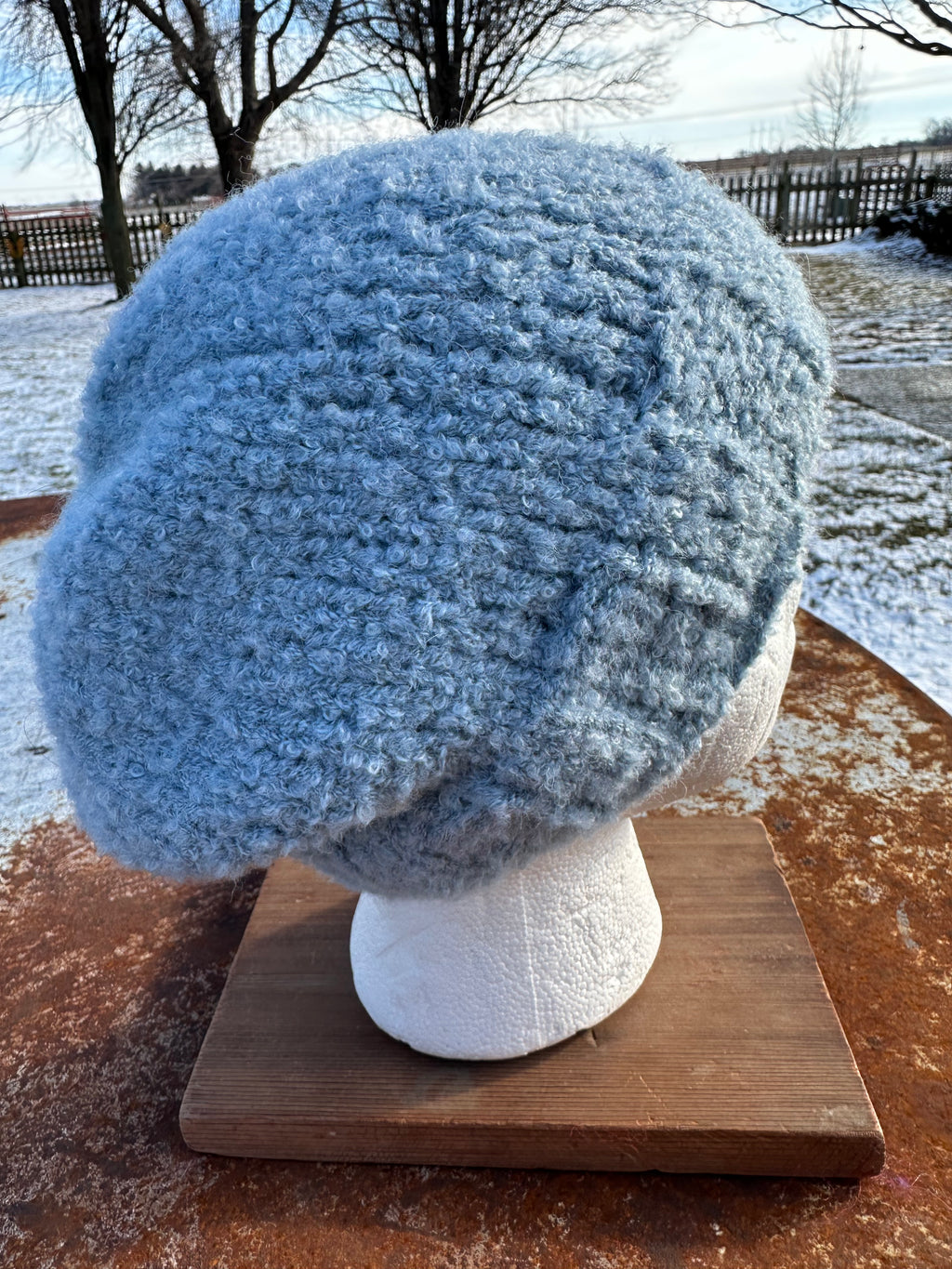 Alpaca  textured hat. Hand knit.