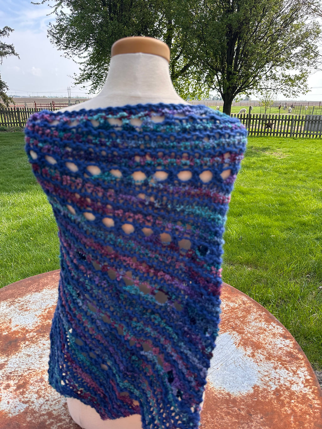 Hand knit Alpaca shawl. Luxury.