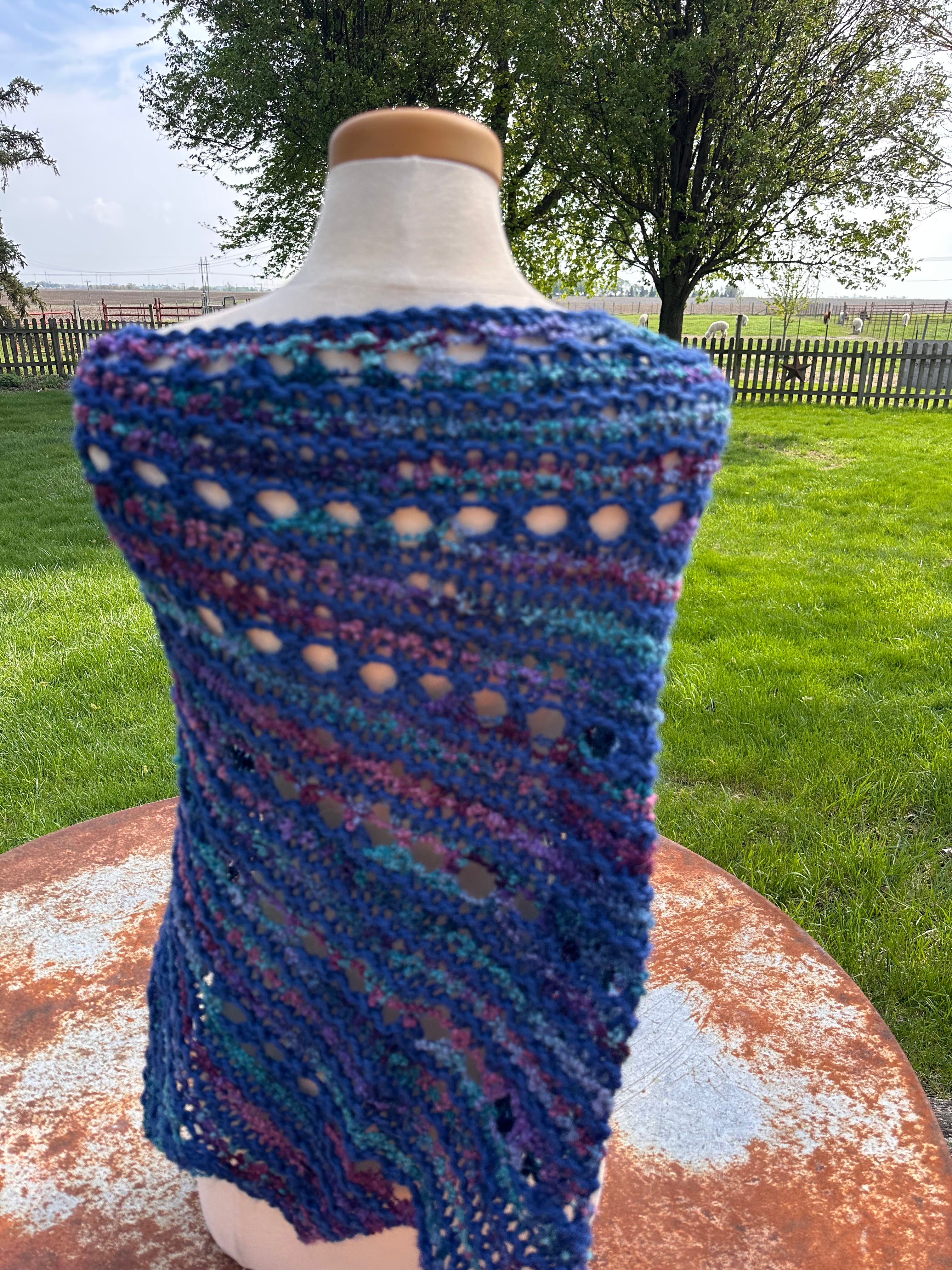 Hand knit Alpaca shawl. Luxury.