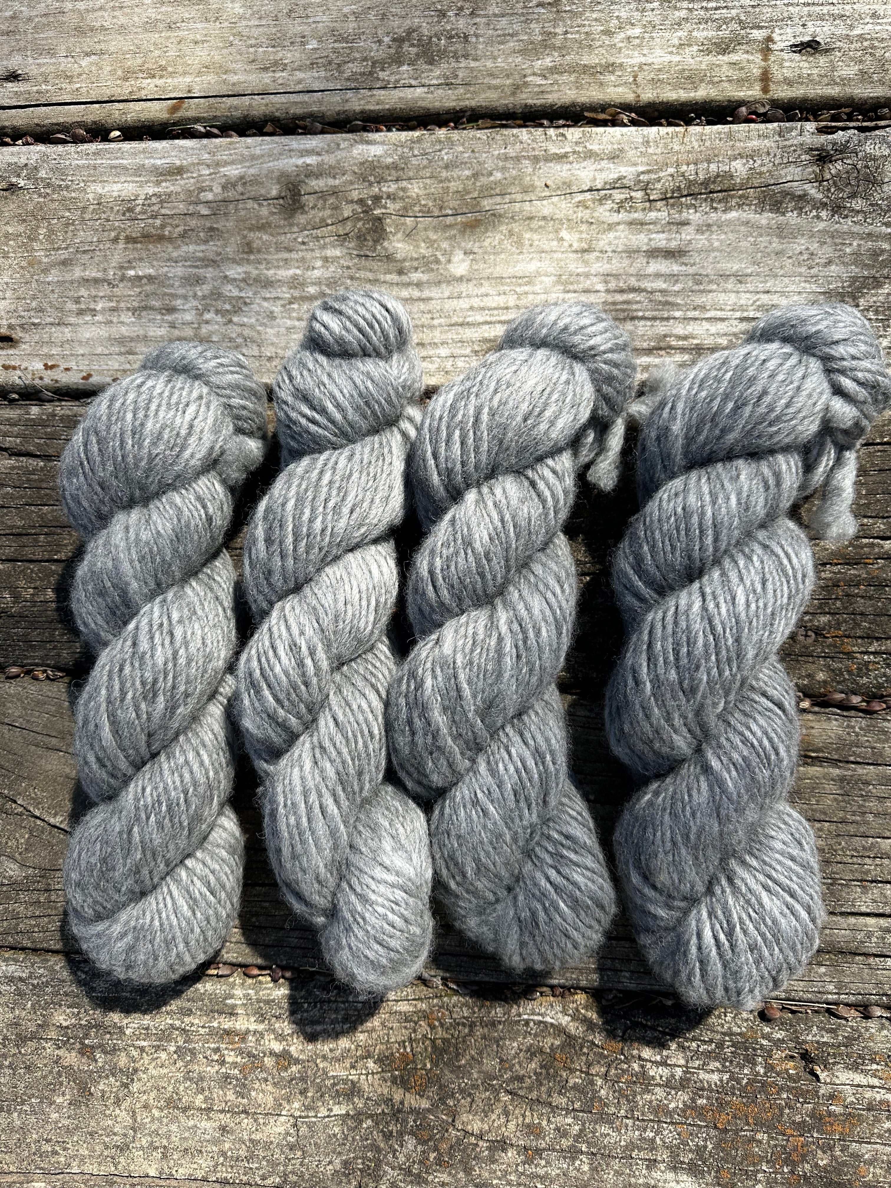 Super Bulky 100% USA Alpaca Lopi style yarn, 80 or 100 yd, 1 ply, from our alpacas. Natural Color,  undyed