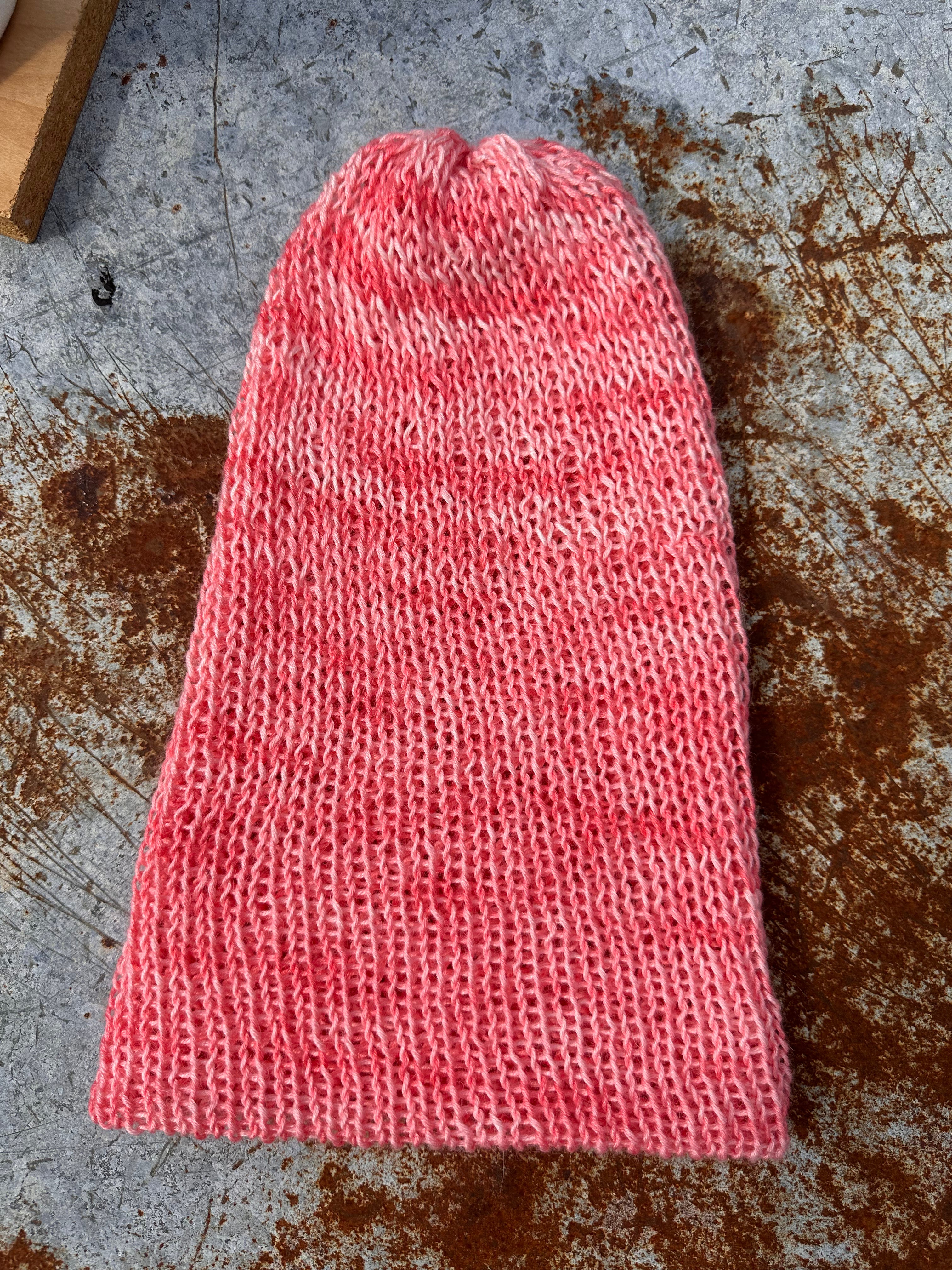 Lightweight double knit Alpaca hat with fold over brim