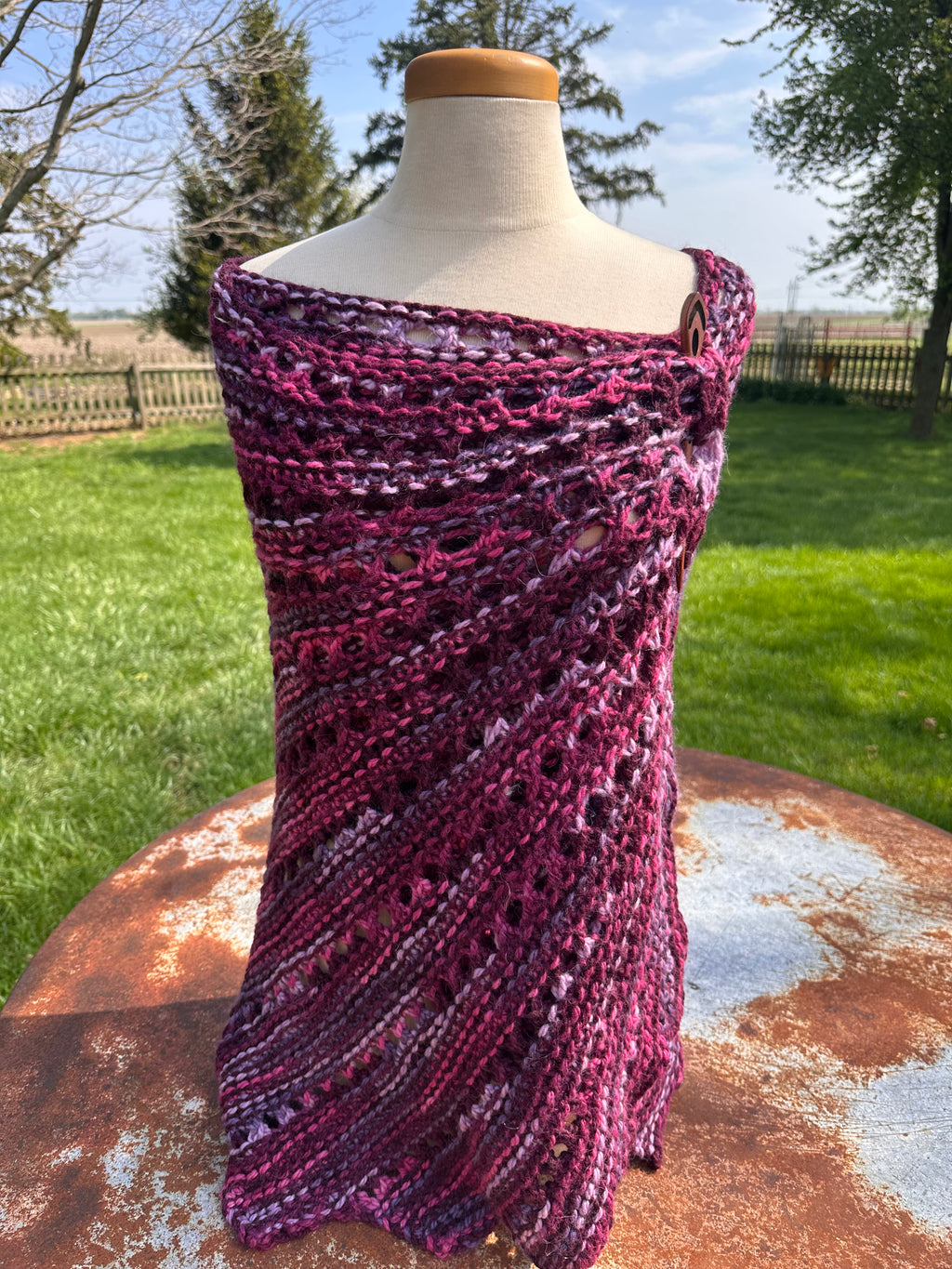Large Hand knit Alpaca shawl. Luxury.