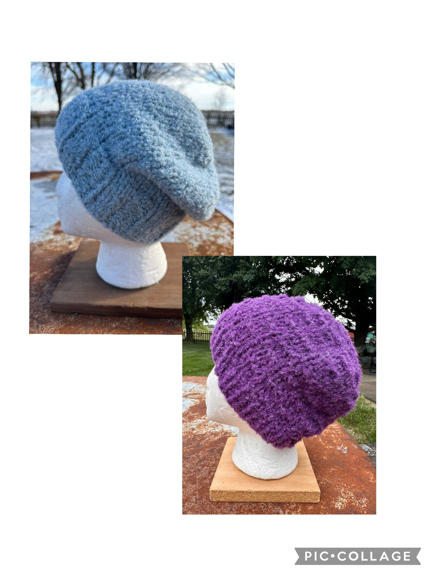 Alpaca  textured hat. Hand knit.
