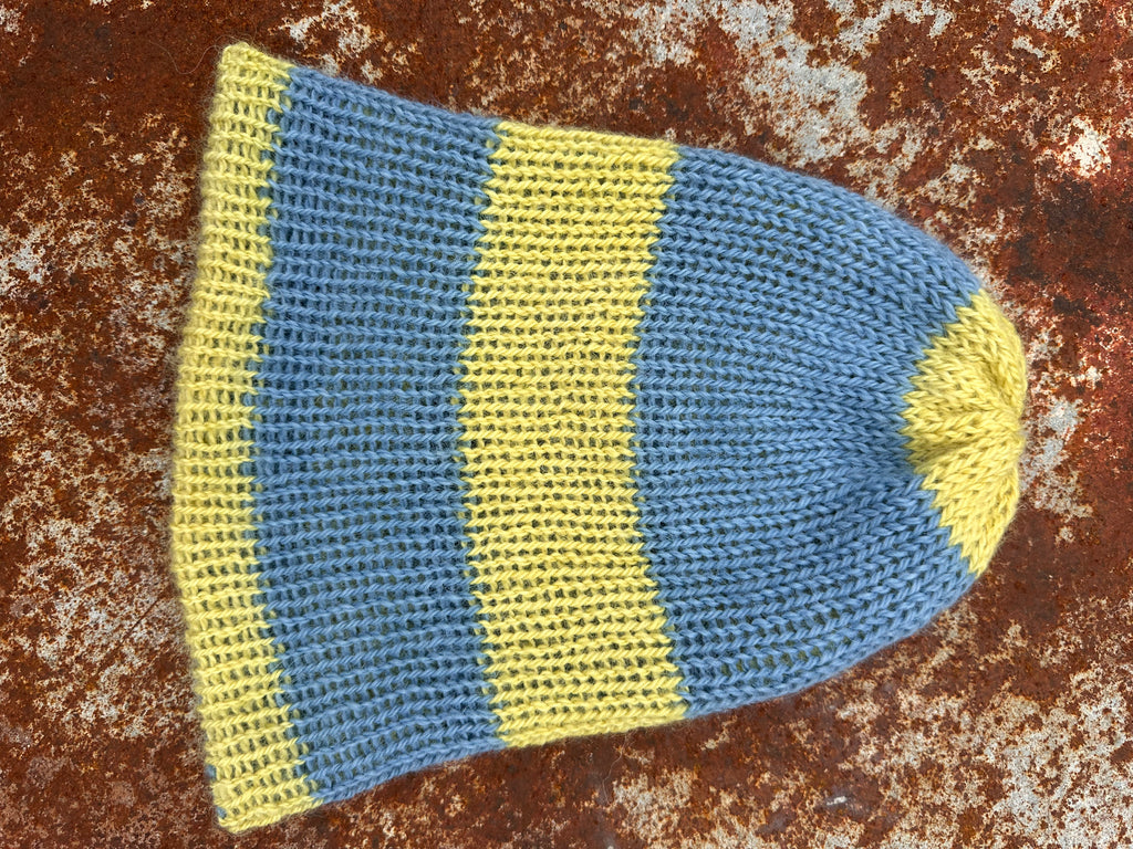 English Double knit Alpaca hat with fold over brim