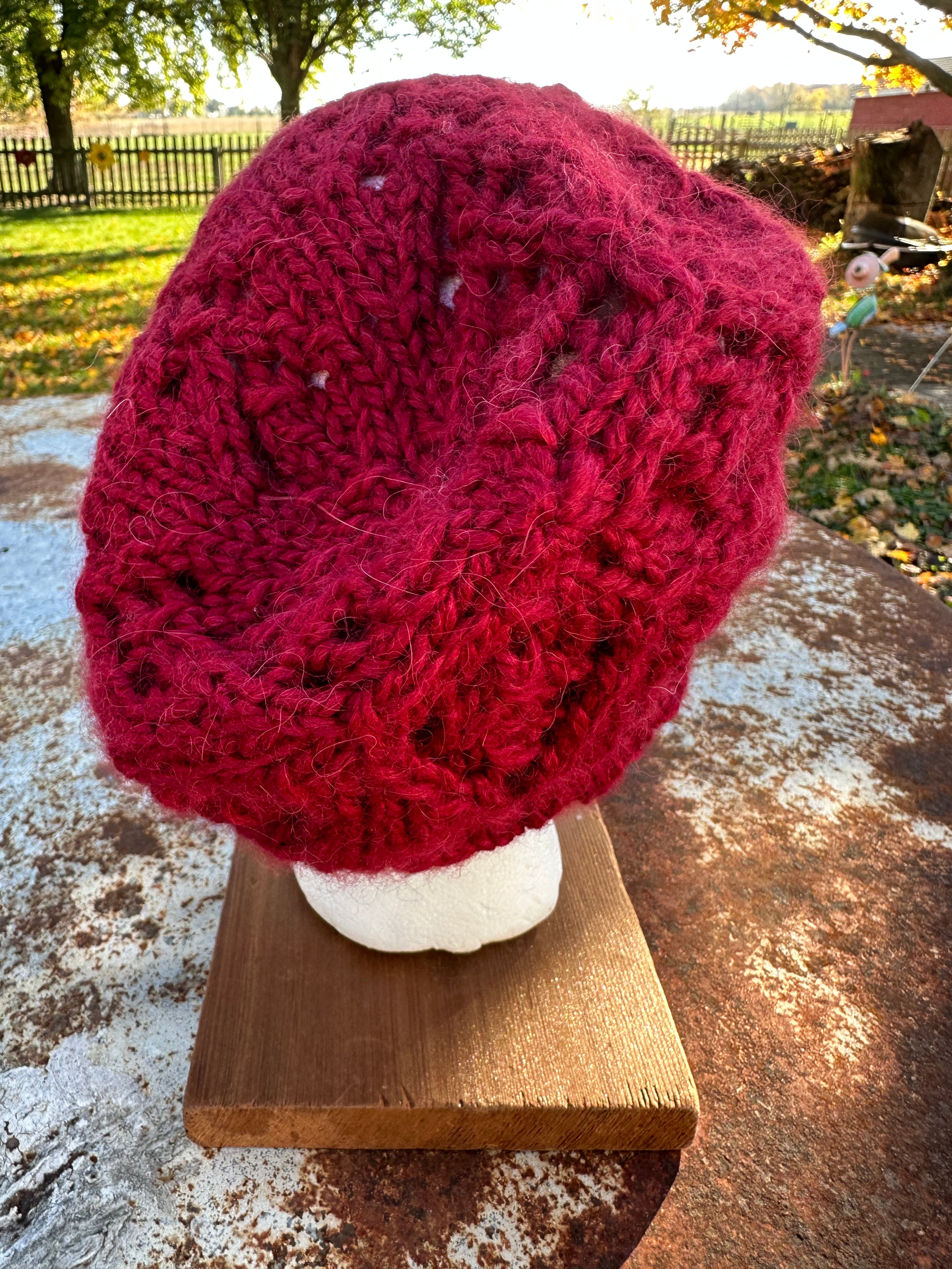 Chunky 100% Alpaca, hand knit winter hat, hand knit.