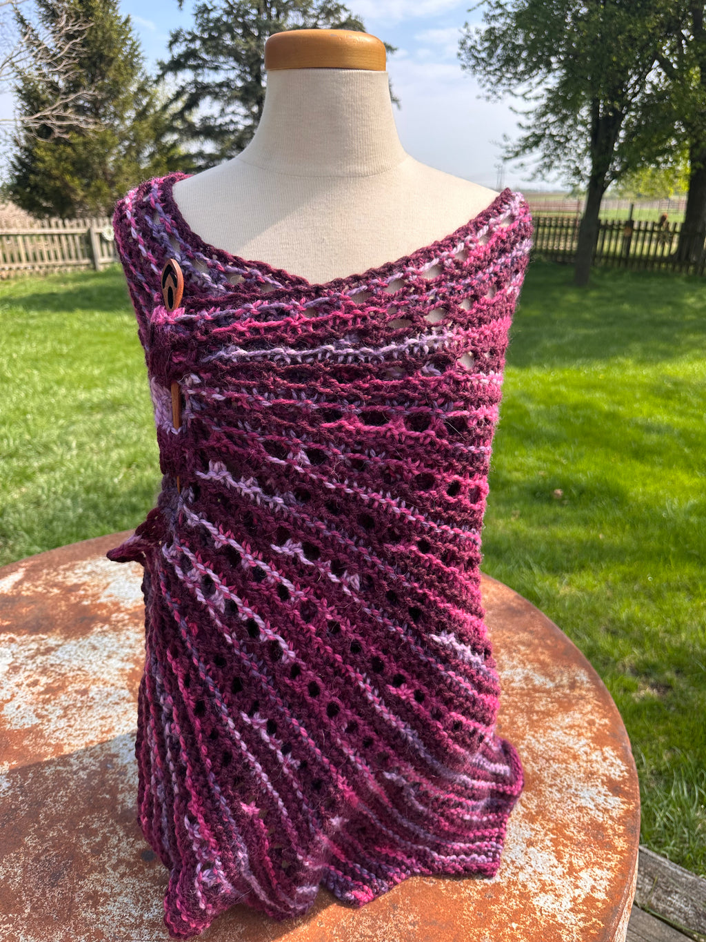 Large Hand knit Alpaca shawl. Luxury.