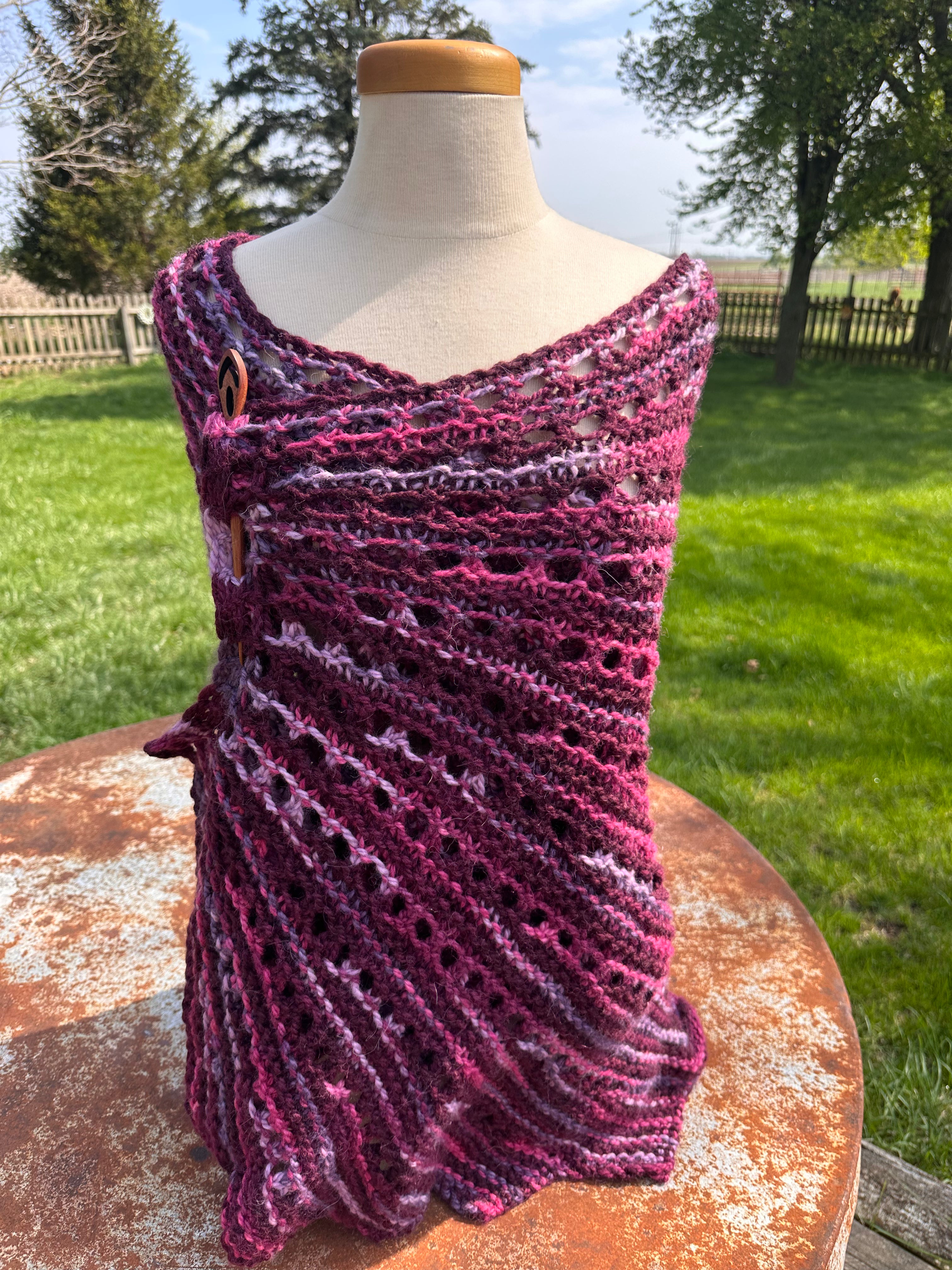 Large Hand knit Alpaca shawl. Luxury.