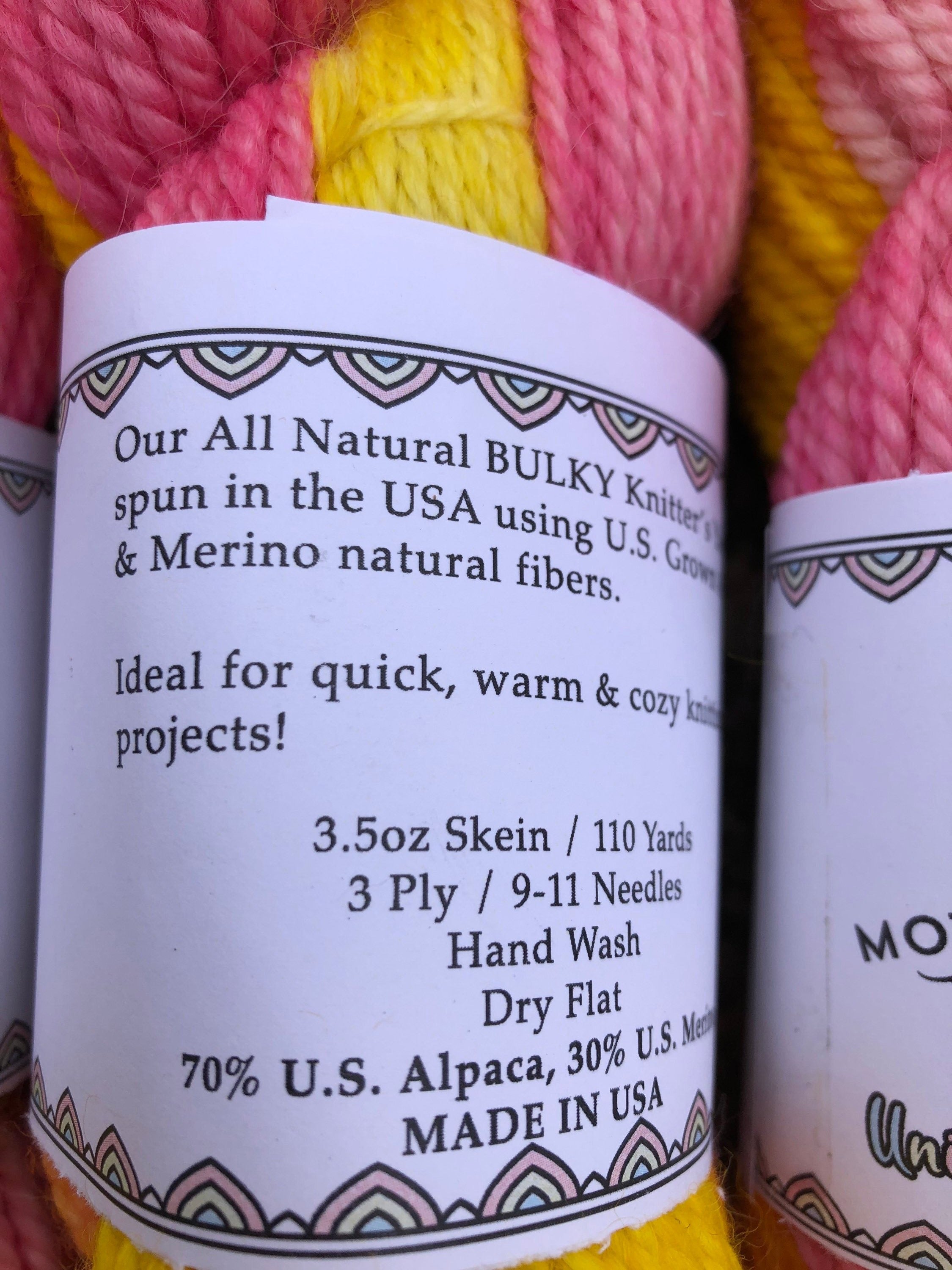 110 yards Chunky Alpaca/Merino Yarn.