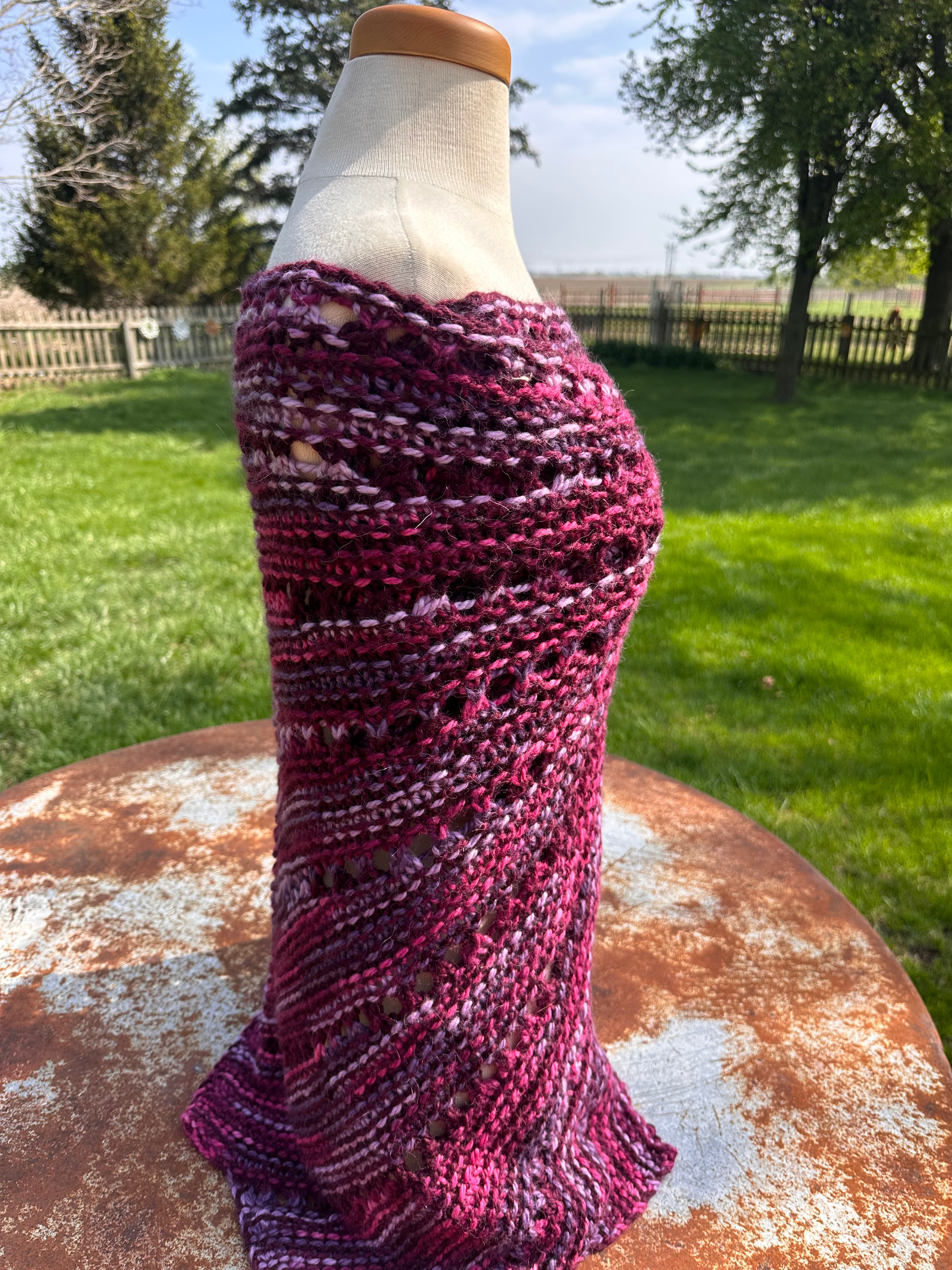 Large Hand knit Alpaca shawl. Luxury.