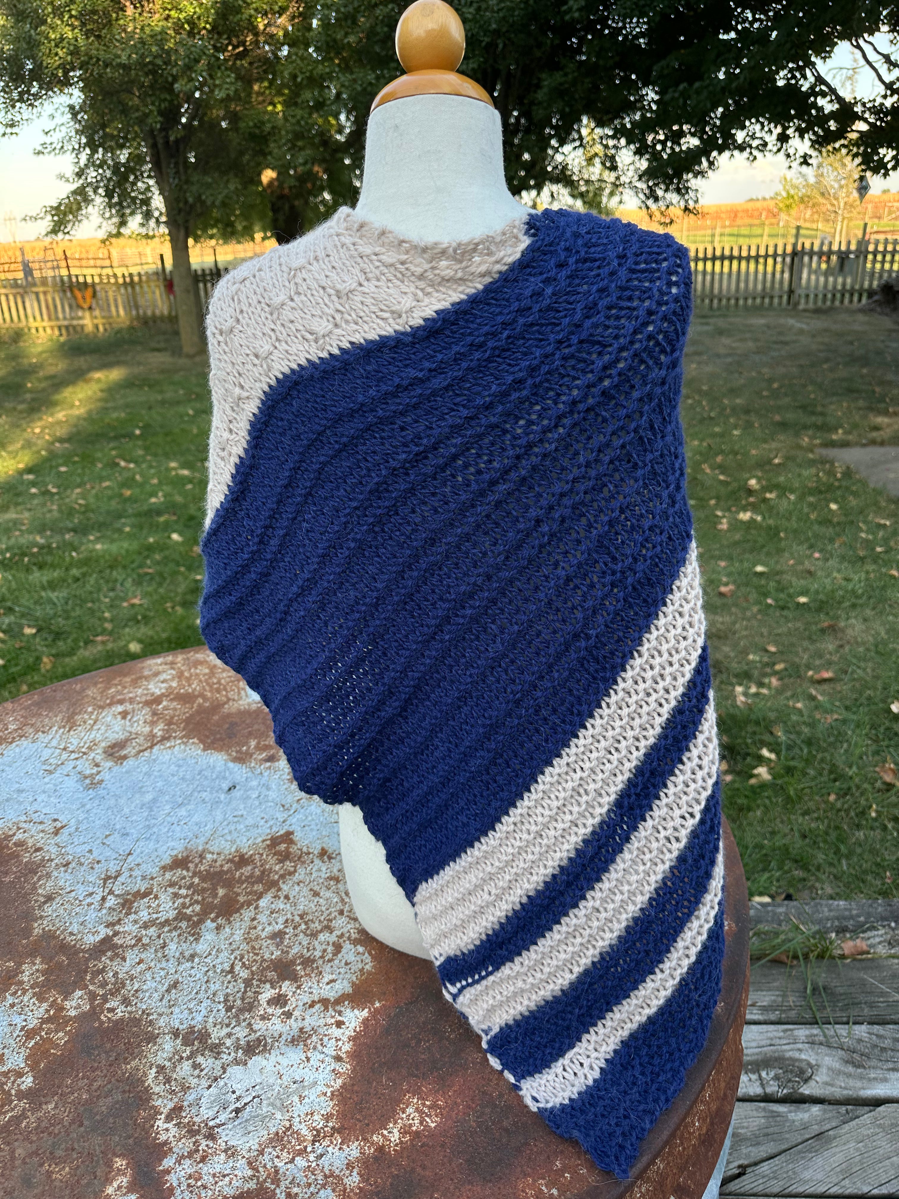 Hand knit Alpaca shawl. Luxury.