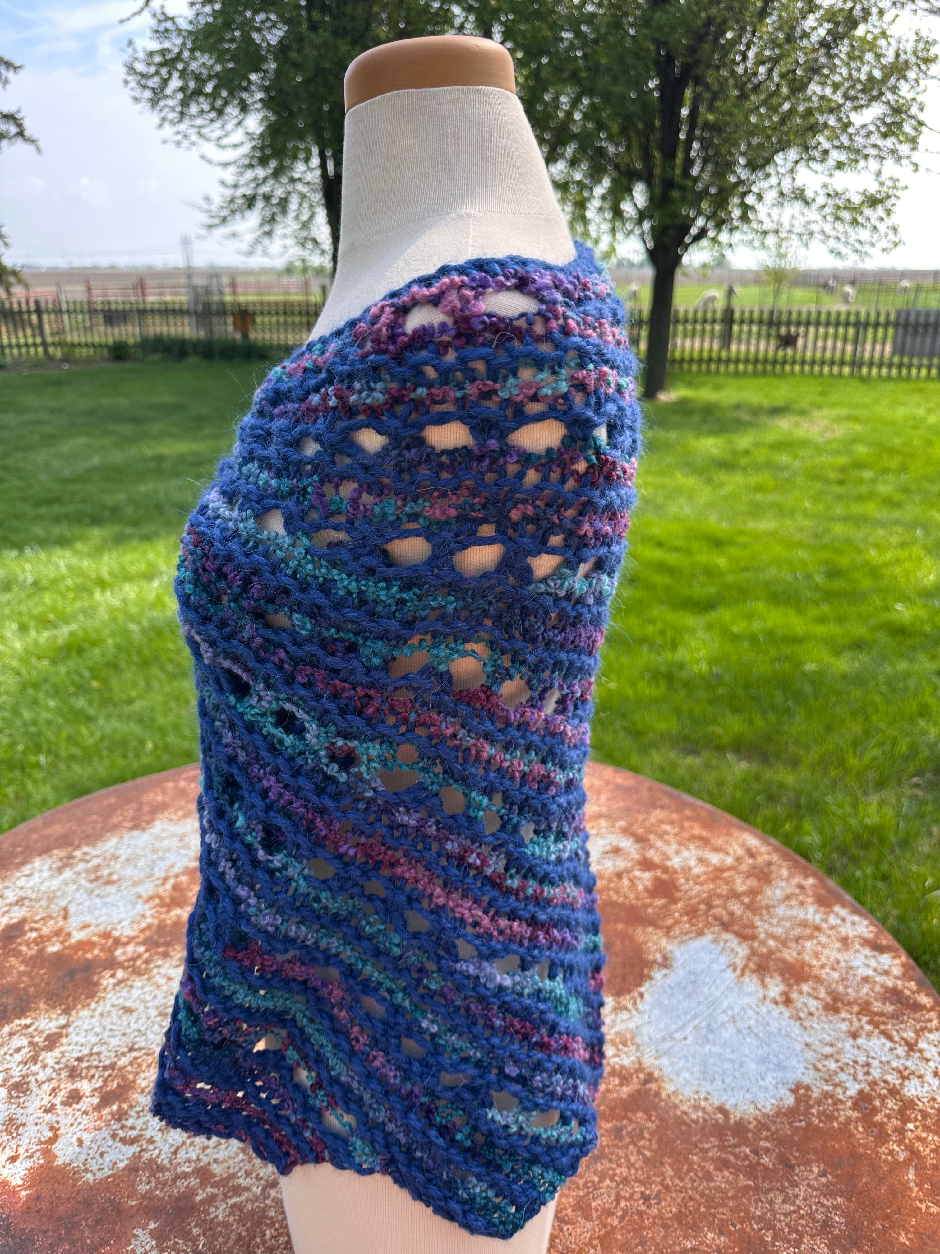 Hand knit Alpaca shawl. Luxury.
