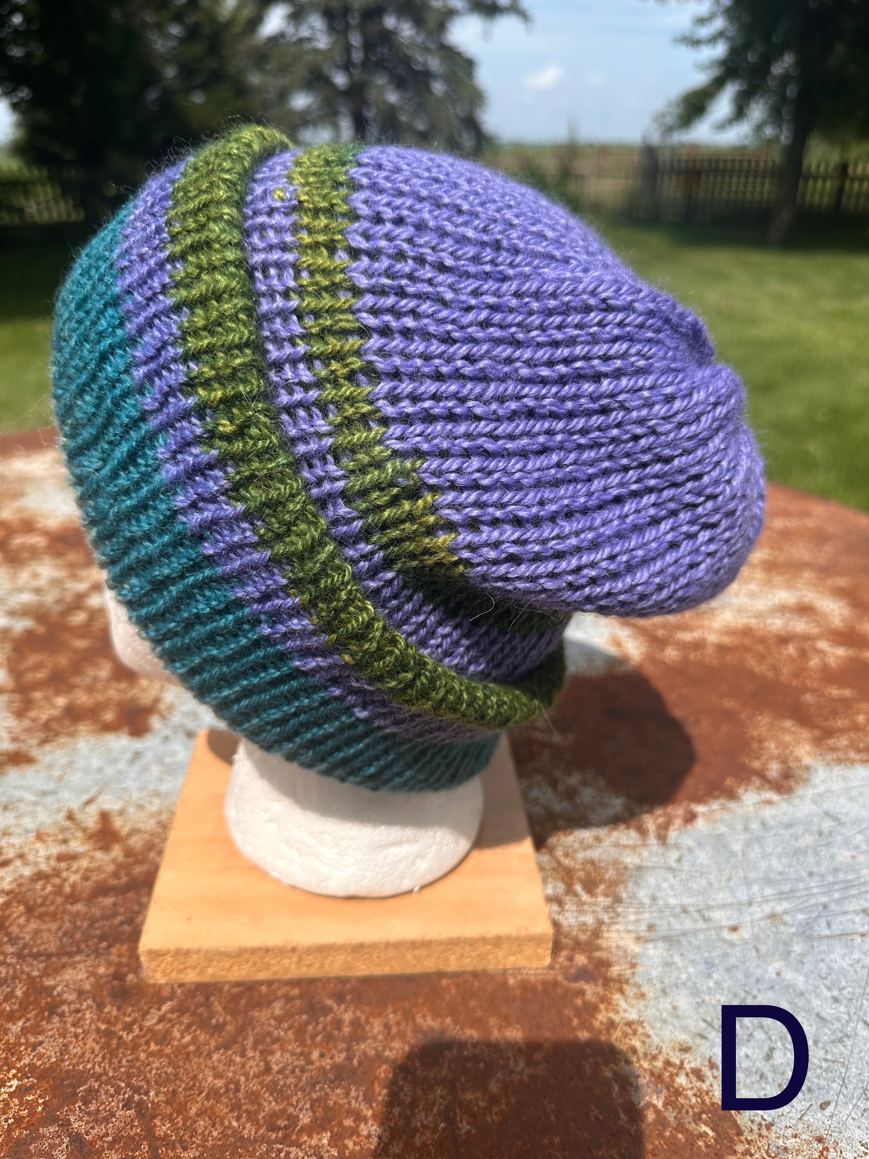 Thick Reversible English Double knit Alpaca hat with fold over brim