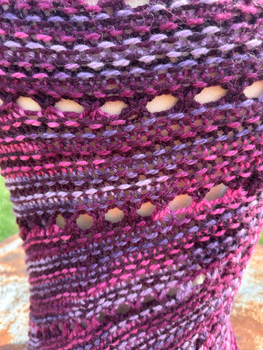 Large Hand knit Alpaca shawl. Luxury.