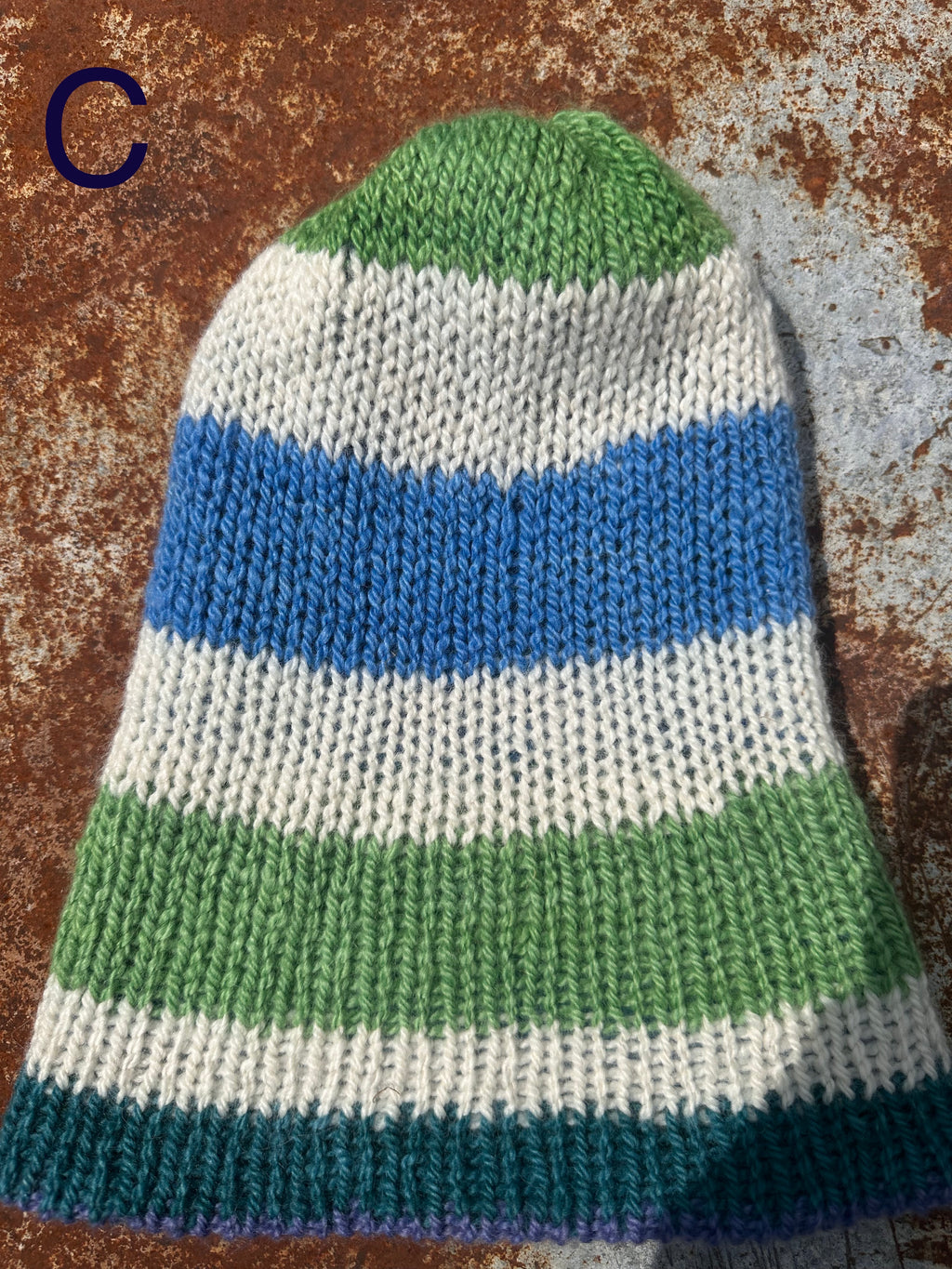 Thick Reversible English Double knit Alpaca hat with fold over brim (Copy)