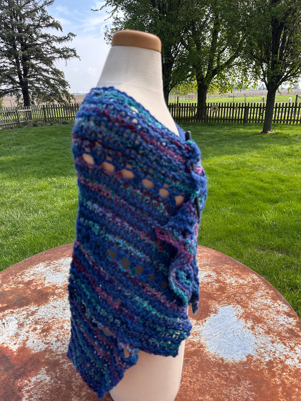 Hand knit Alpaca shawl. Luxury.