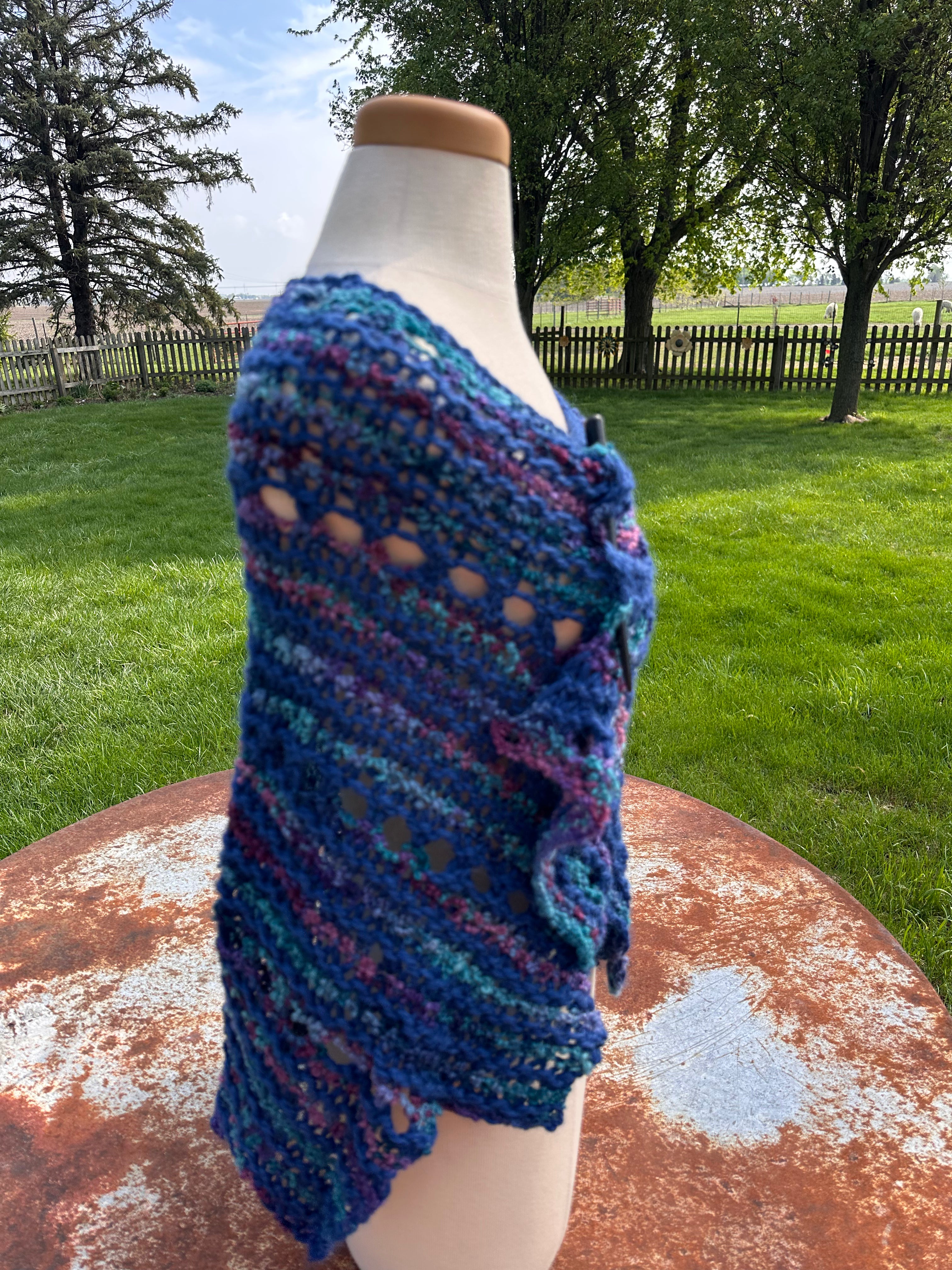 Hand knit Alpaca shawl. Luxury.