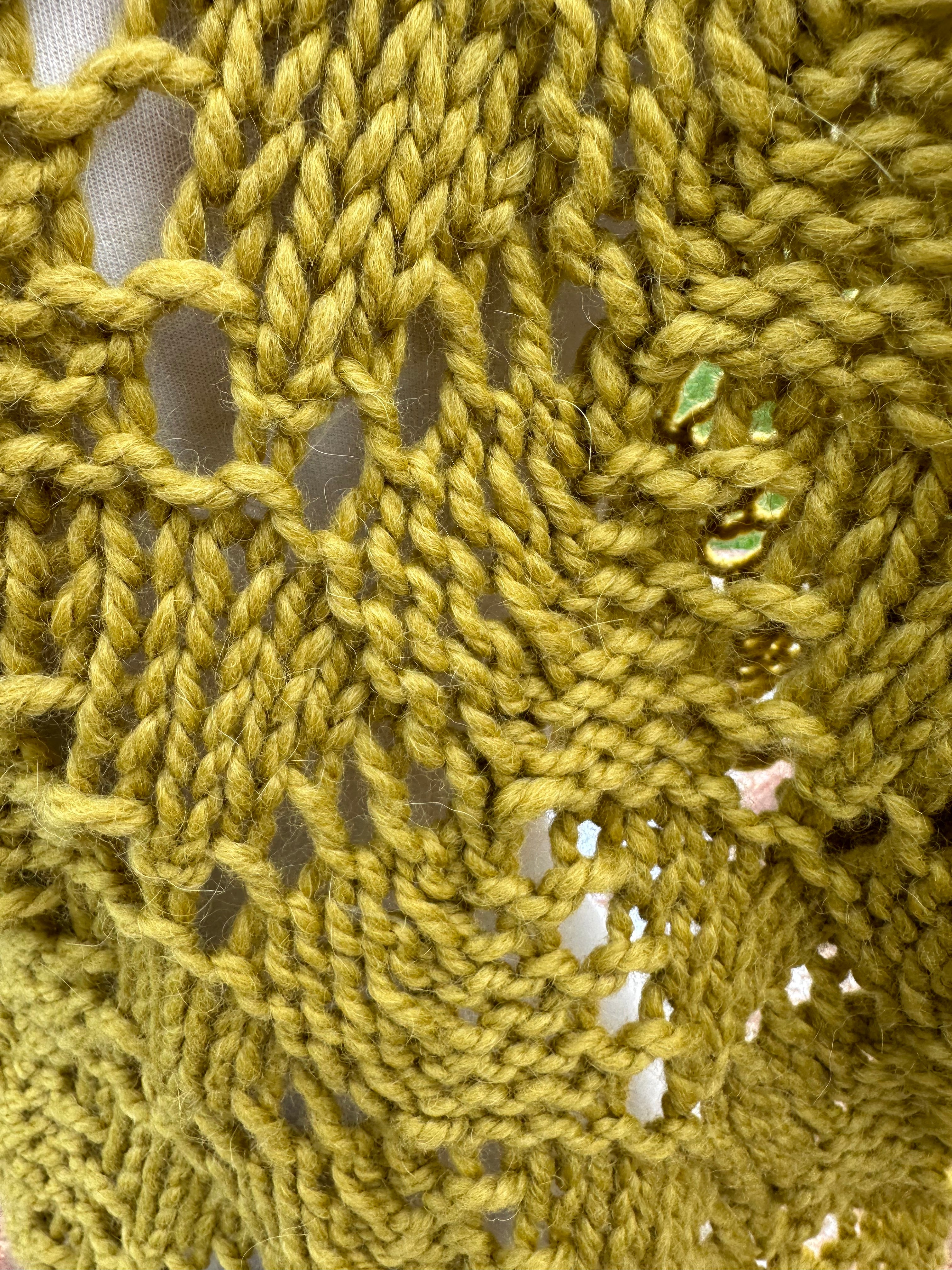 Hand knit Llama poncho/wrap. One size fits all.