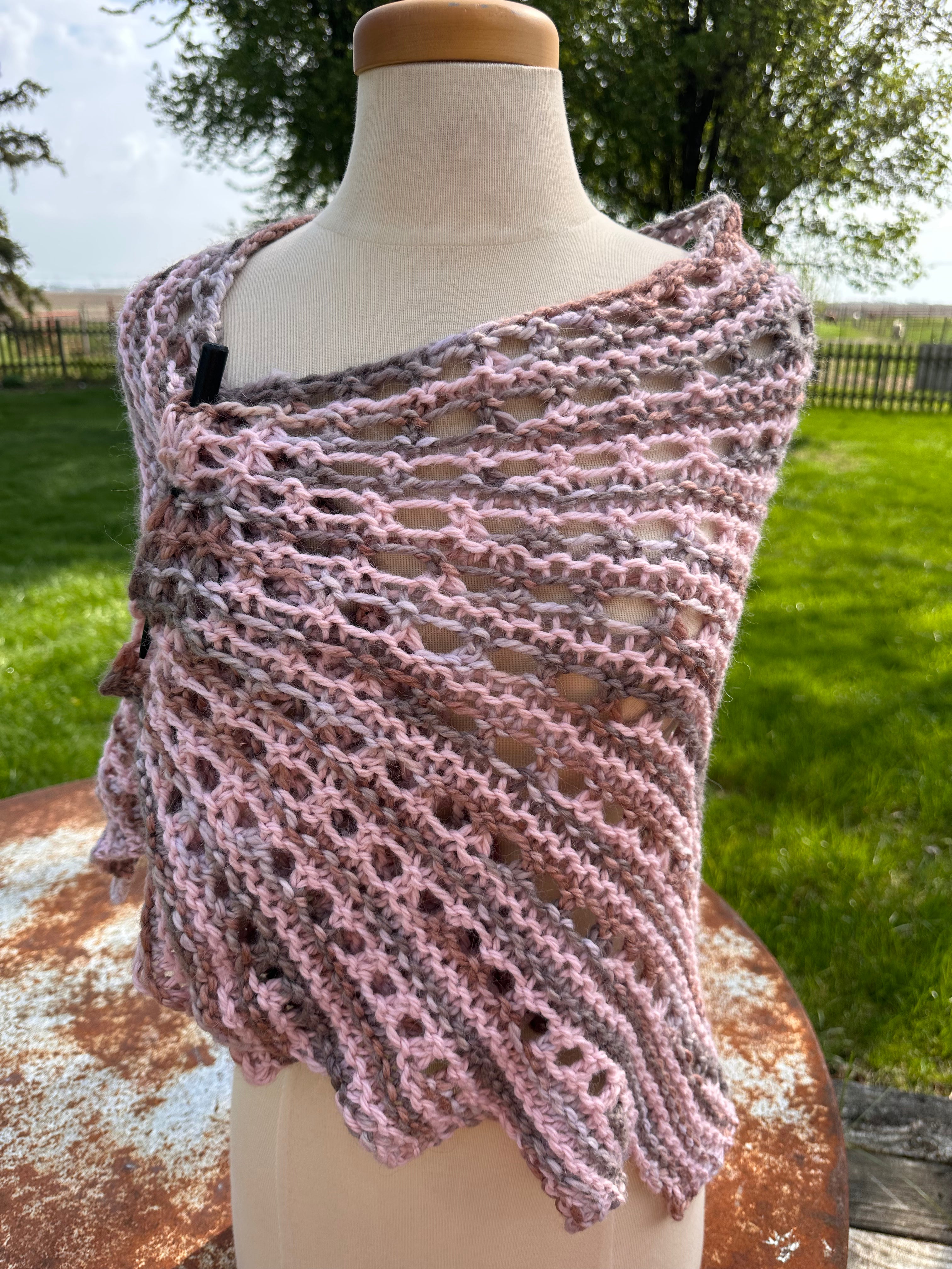 Hand knit Alpaca shawl. Luxury.