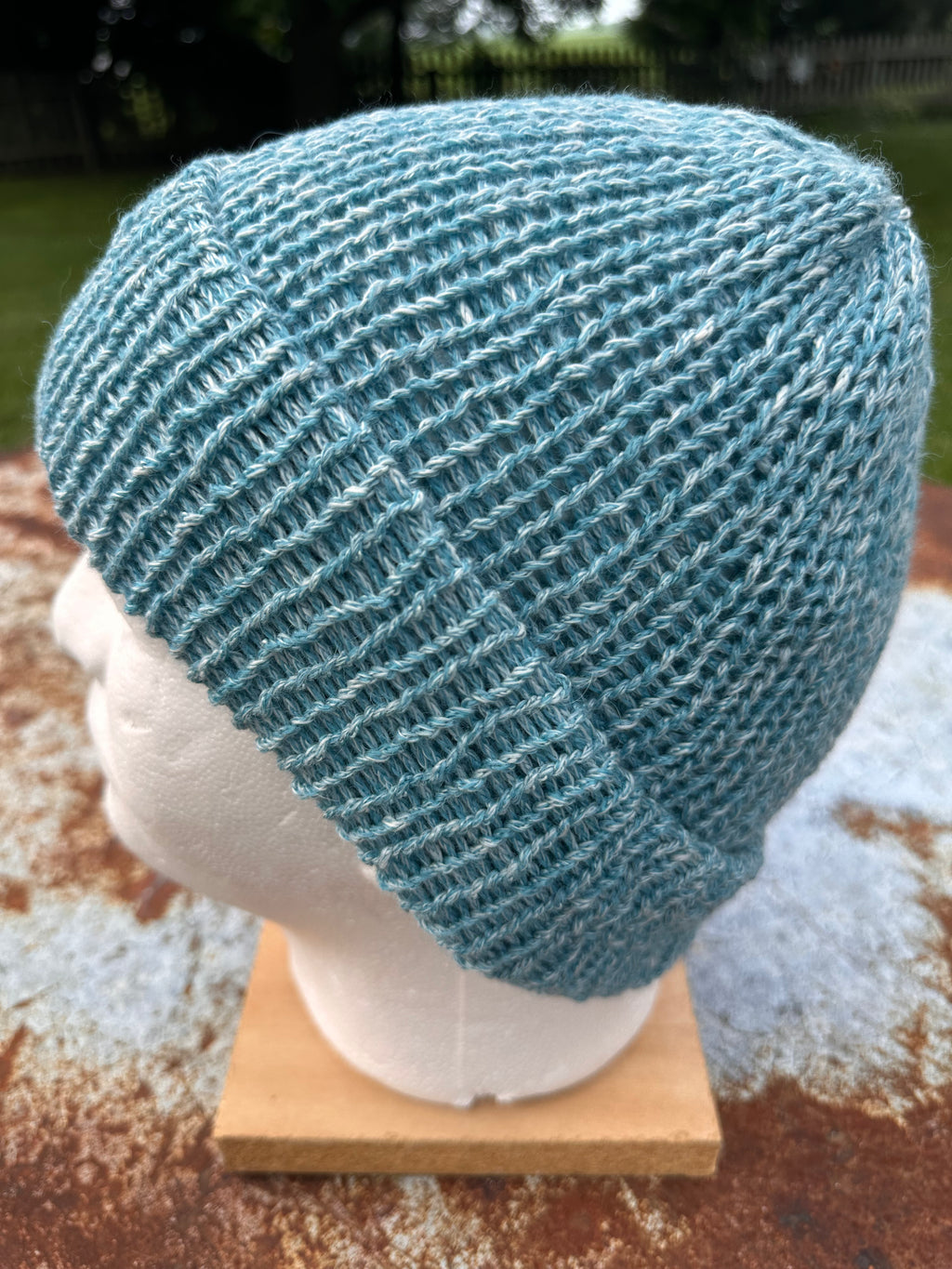 Lightweight double knit Alpaca hat with fold over brim