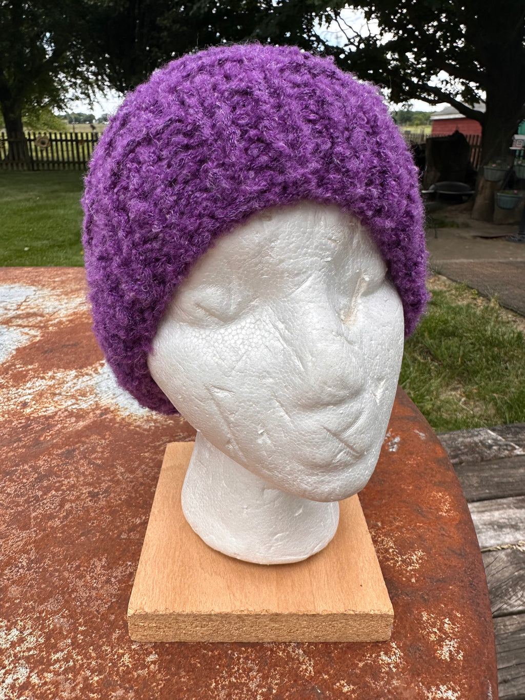 Alpaca  textured hat. Hand knit.