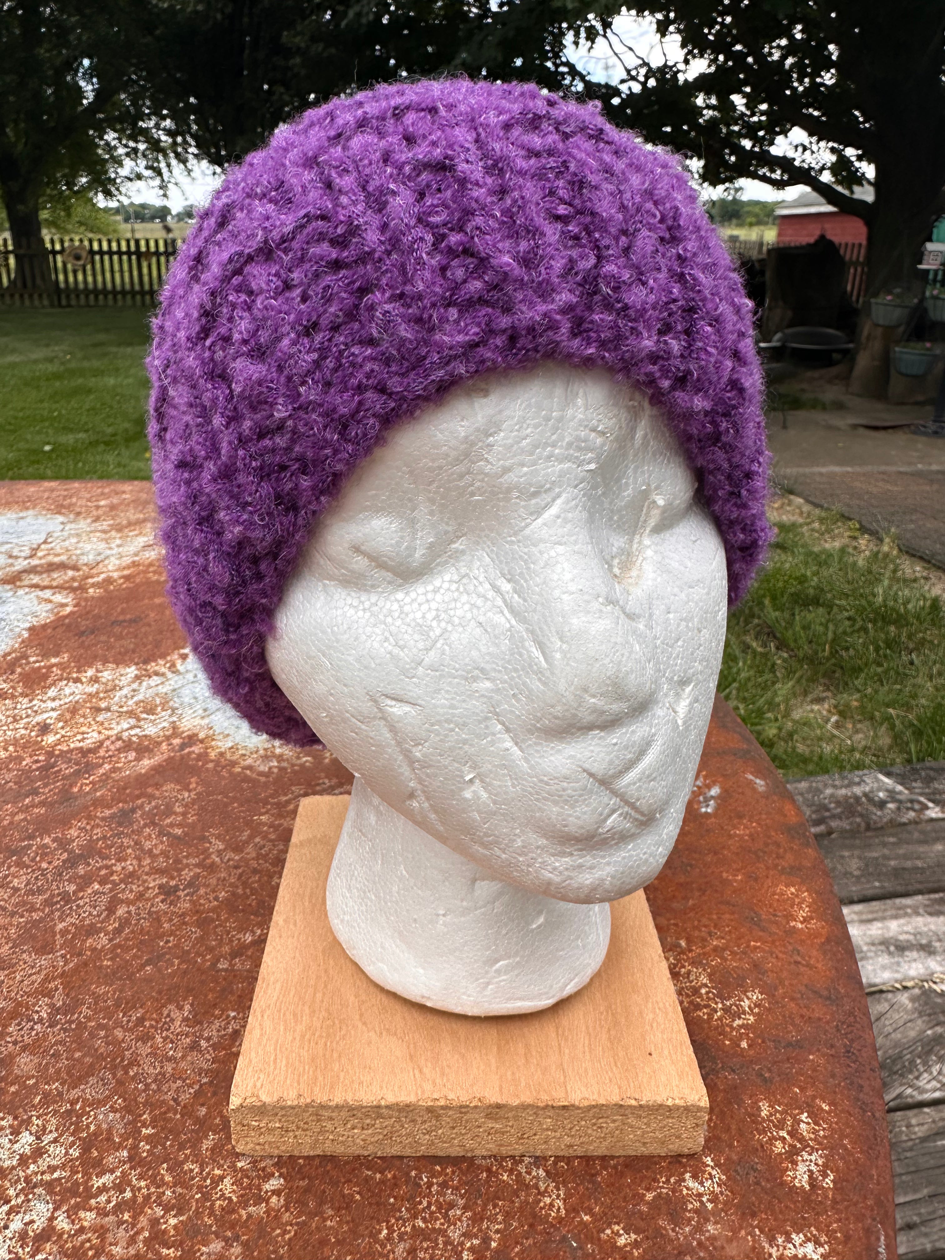 Alpaca  textured hat. Hand knit.