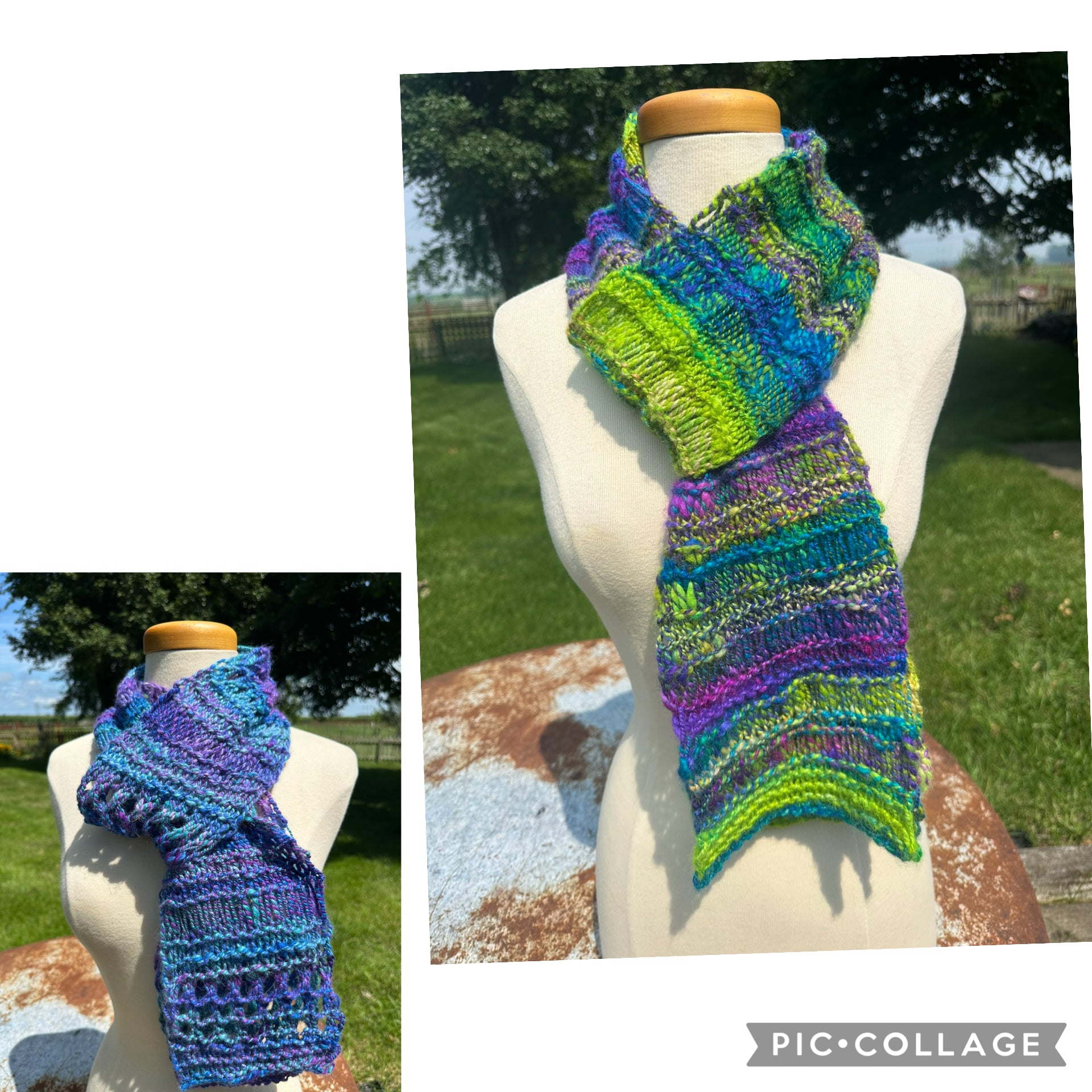 100% USA Alpaca Chunky.  Hand spun hand knit scarf. Very soft and warm.
