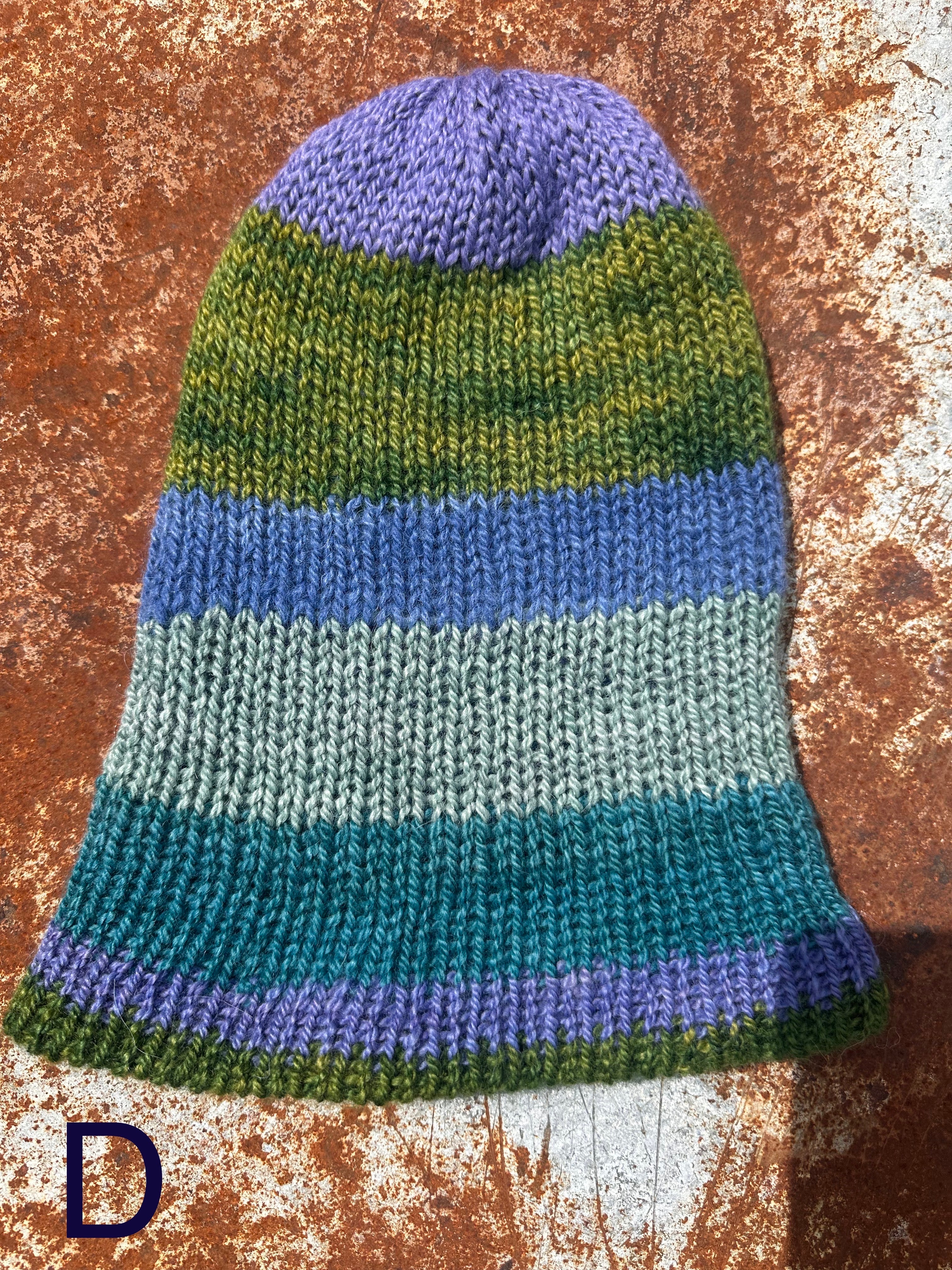 Thick Reversible English Double knit Alpaca hat with fold over brim