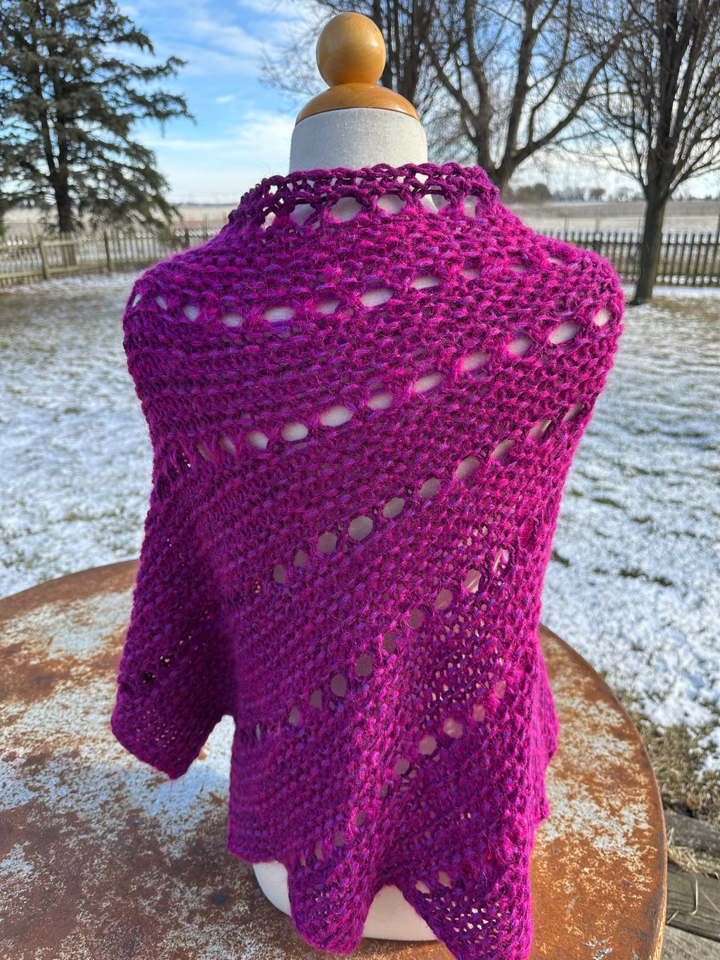 Hand knit Alpaca shawl. Luxury
