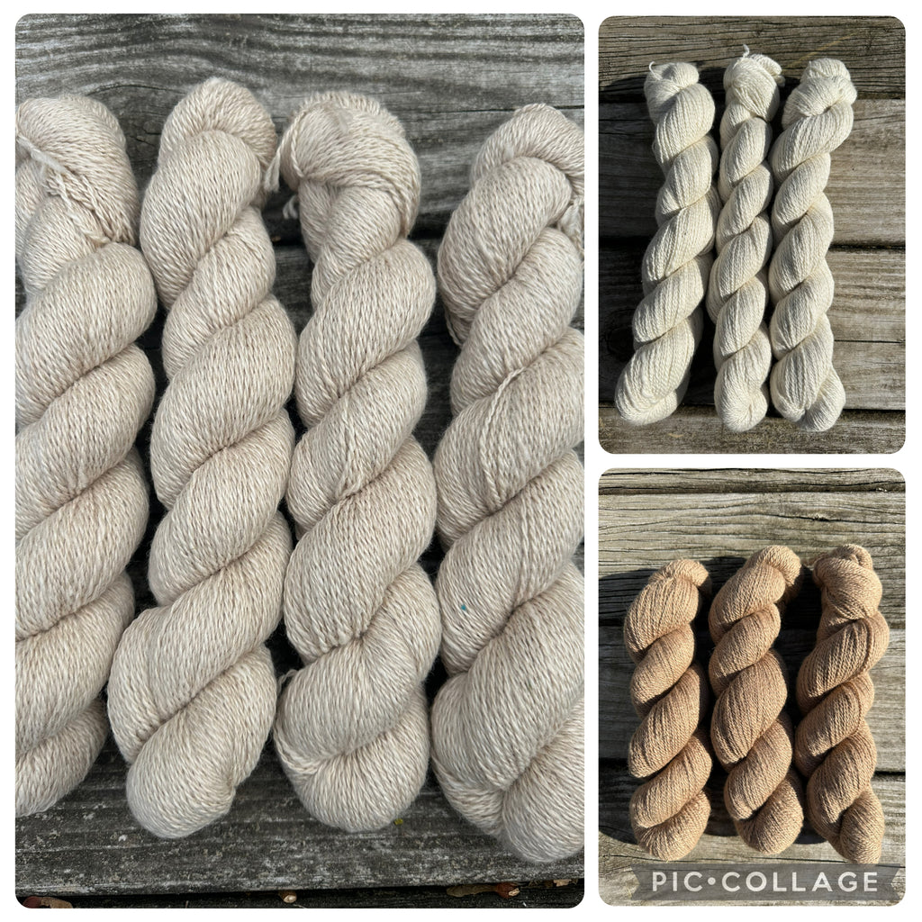 400 yd of fingering weight 100% USA Alpaca, Natural Color,  undyed