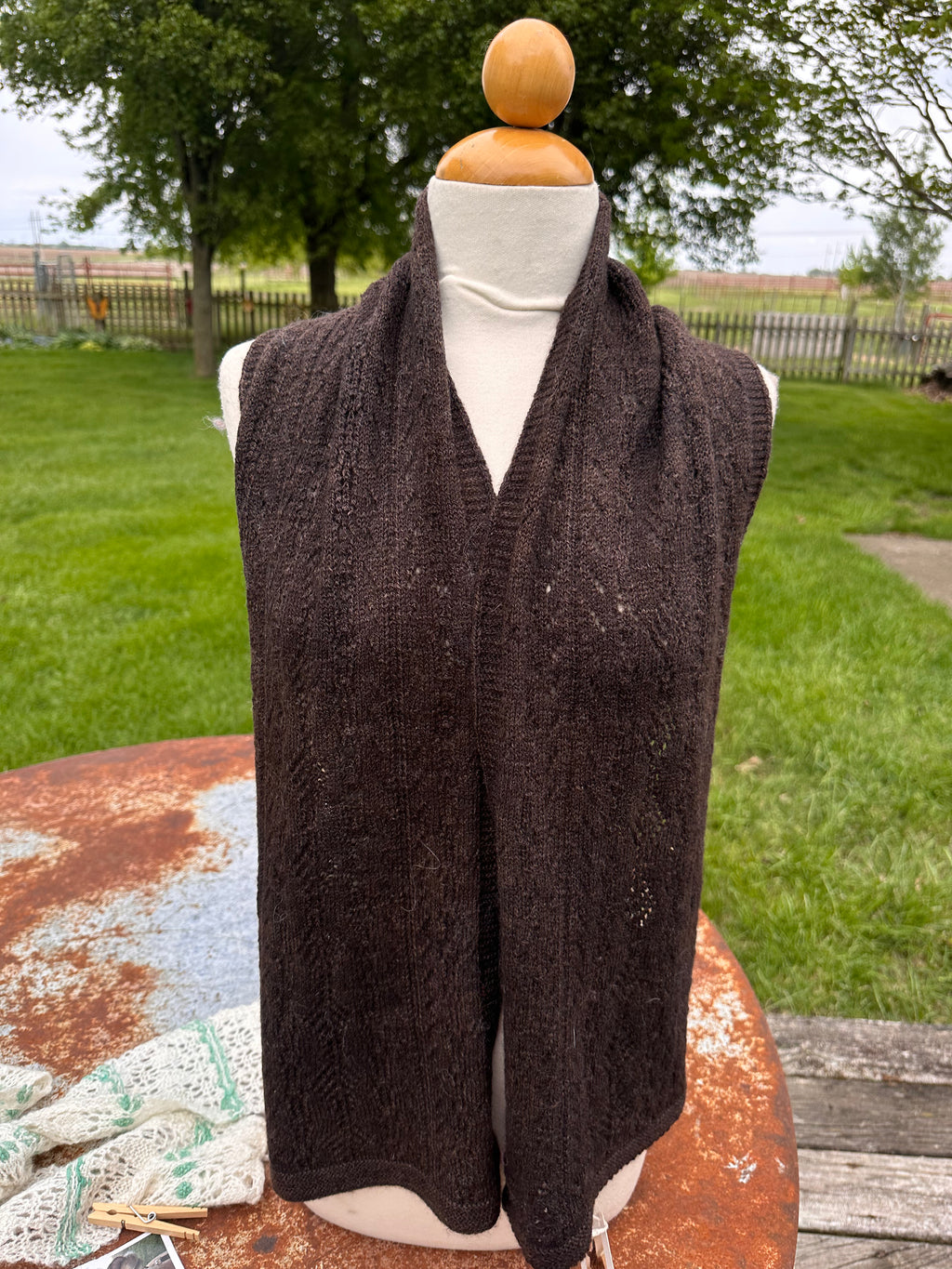 100% USA Alpaca machine knit scarf. Very soft and warm.