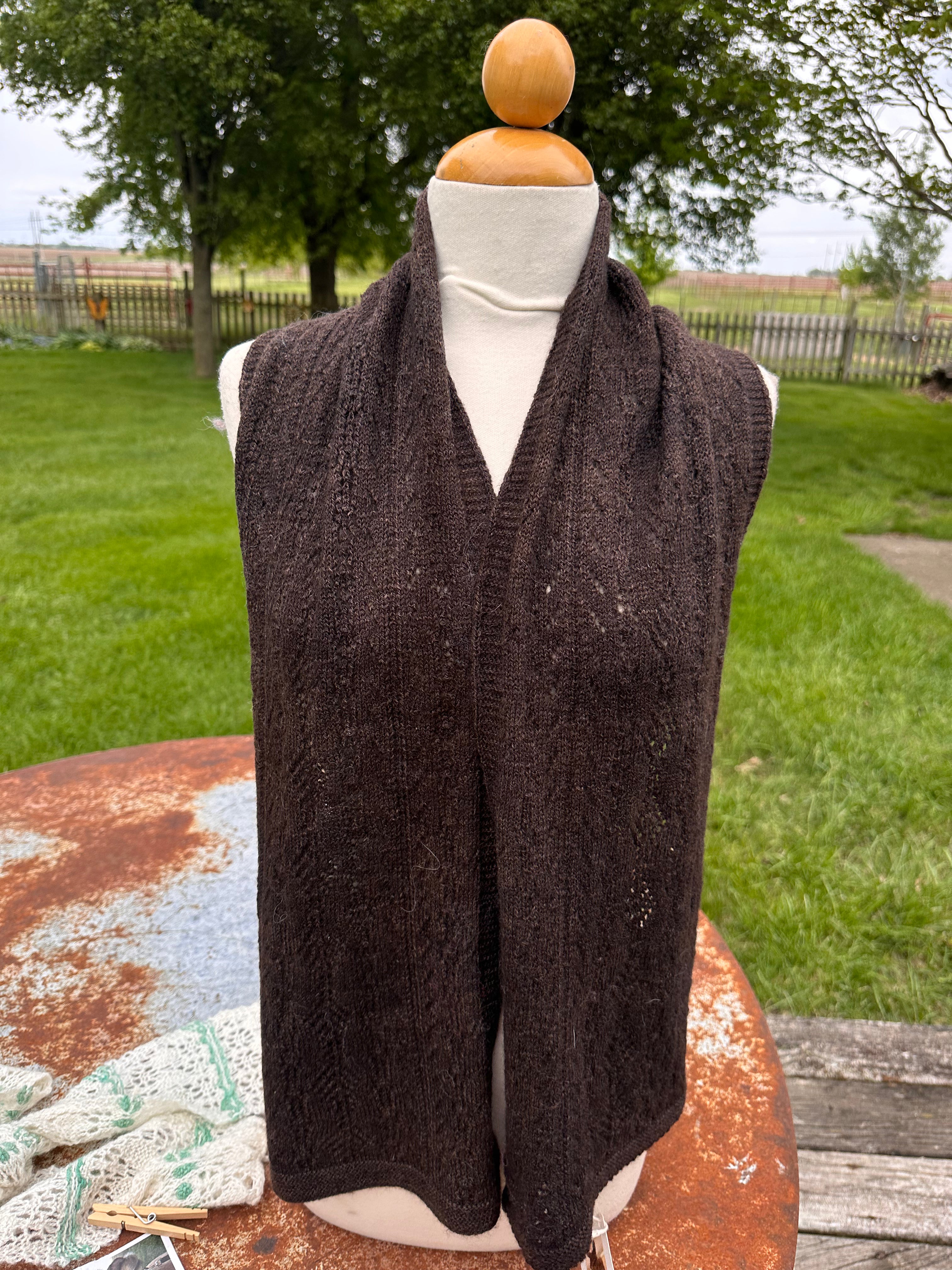 100% USA Alpaca machine knit scarf. Very soft and warm.